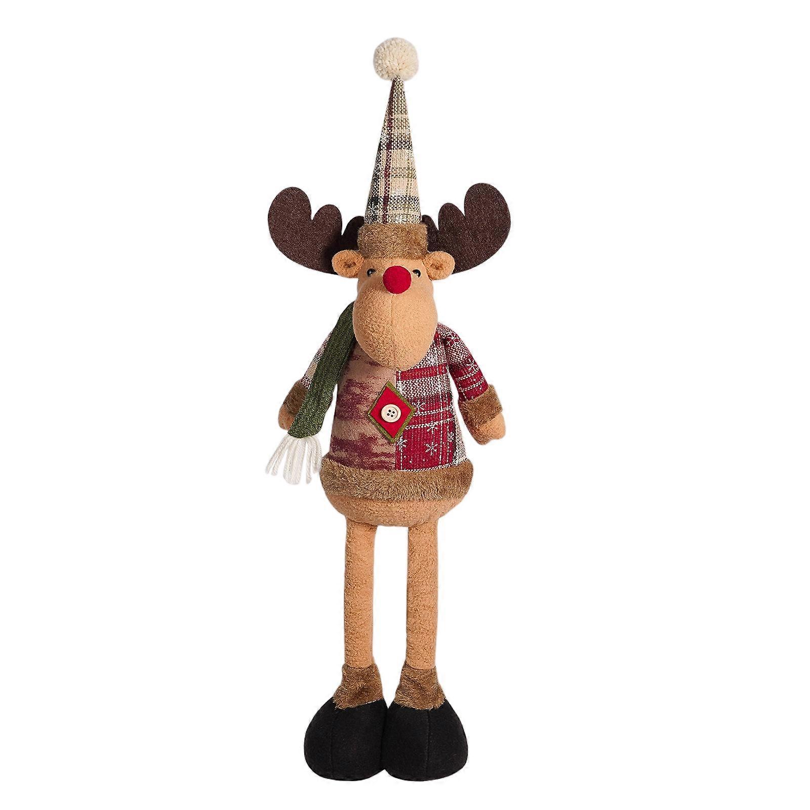 Festive decorative plush toys in the shapes of old men, snowmen and elks to add a festive atmosphere