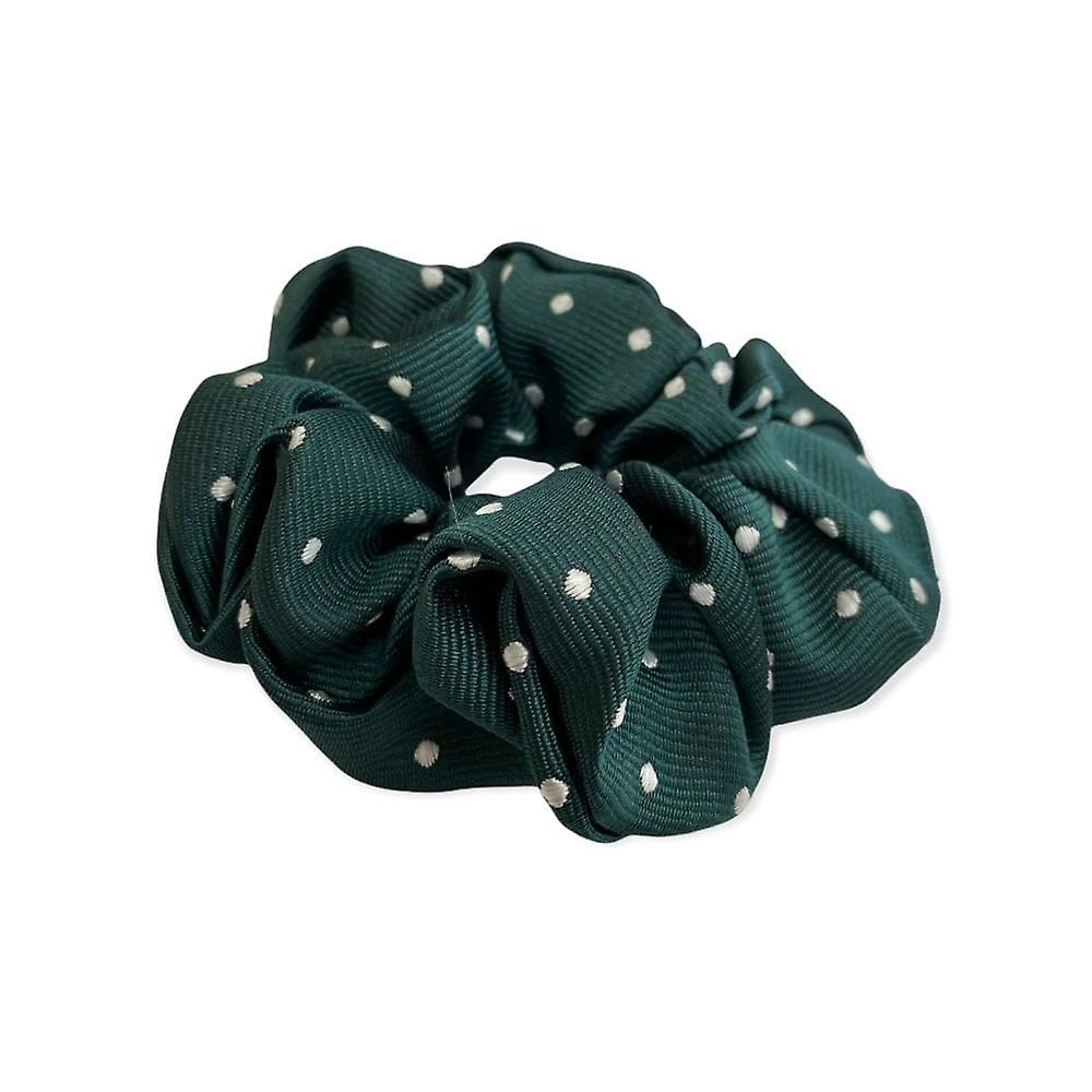 Women's Equetech Polka Dot Hair Scrunchie - Bottle/green/ White