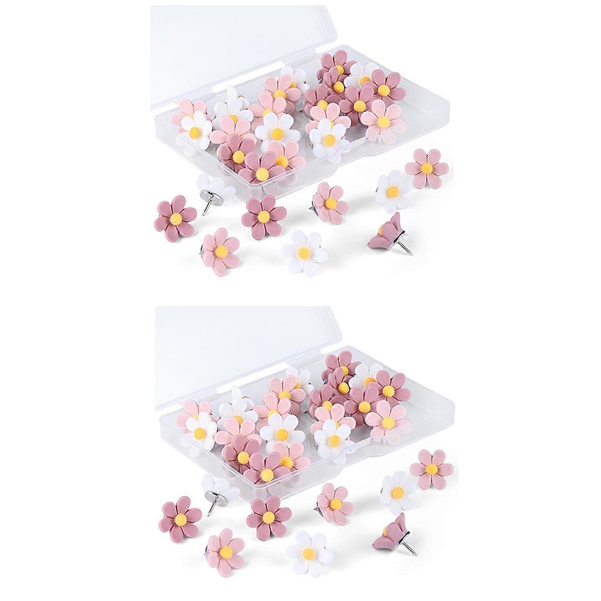 Flower Push Pins Cork Notice Board Thumb Tacks Drawing Pins Chart Pins for Office Notice Board Bulletin Board