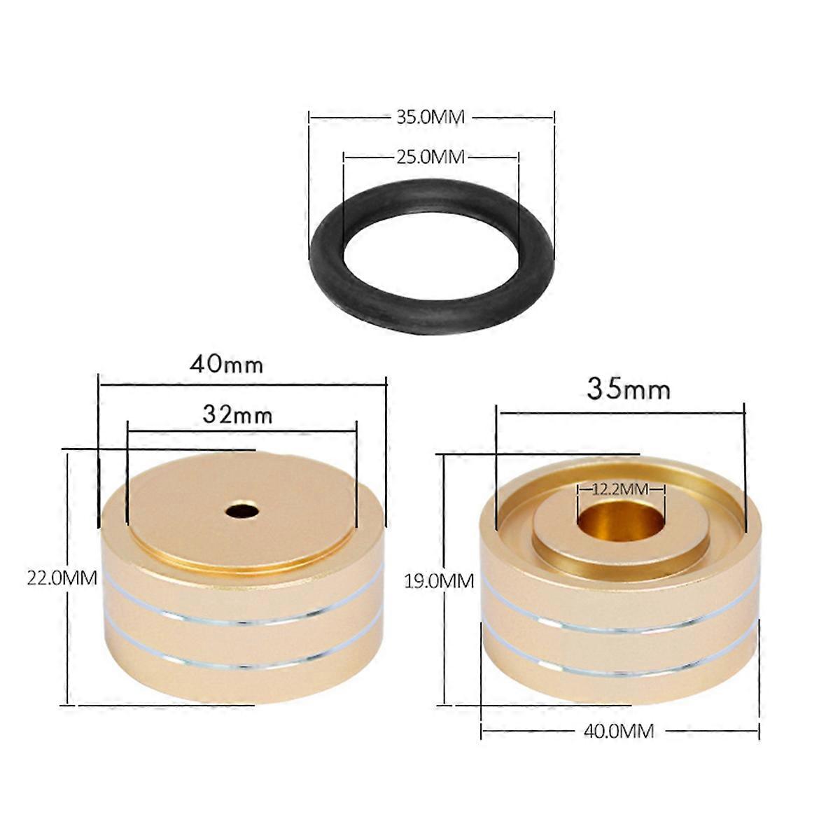 4PCS Speaker Isolation Stand Feet Aluminum Alloy Shock Absorbing Pads for Speakers CD Amplifier Gold