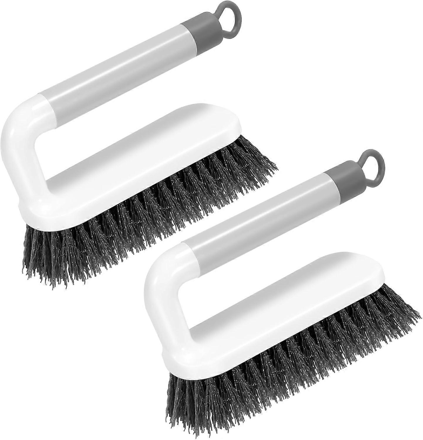 2 Pack Stiff Bristle Scrub Brushes, Heavy Duty Cleaning Brushes