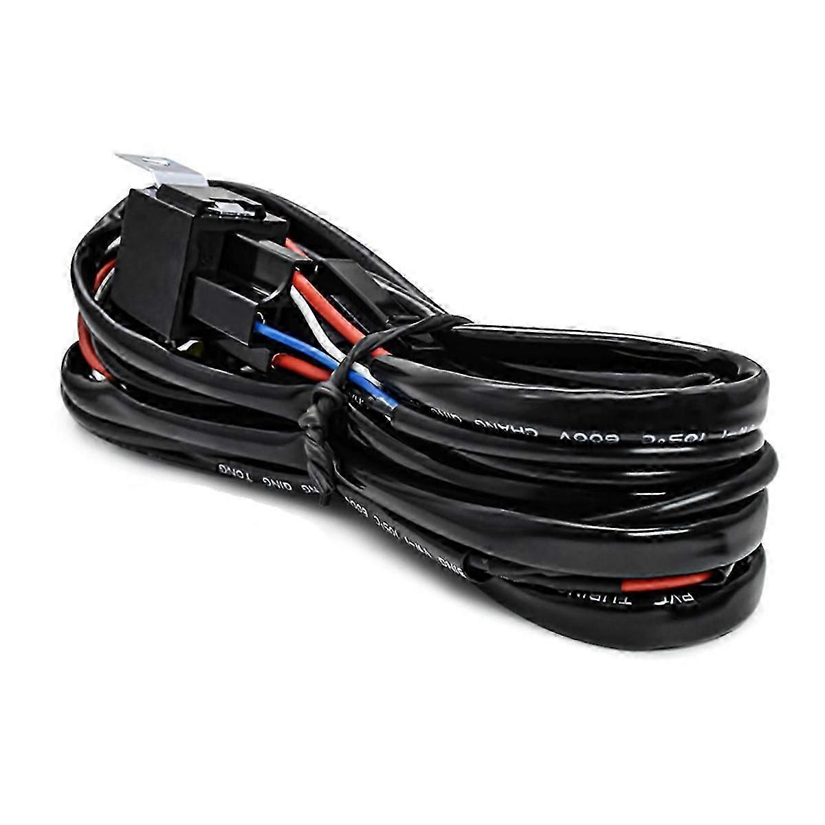 16 AWG LED Light Bar Wiring Harness Kit - 2 Leads 12V on Off Switch Power Relay Fuse for Off Road L