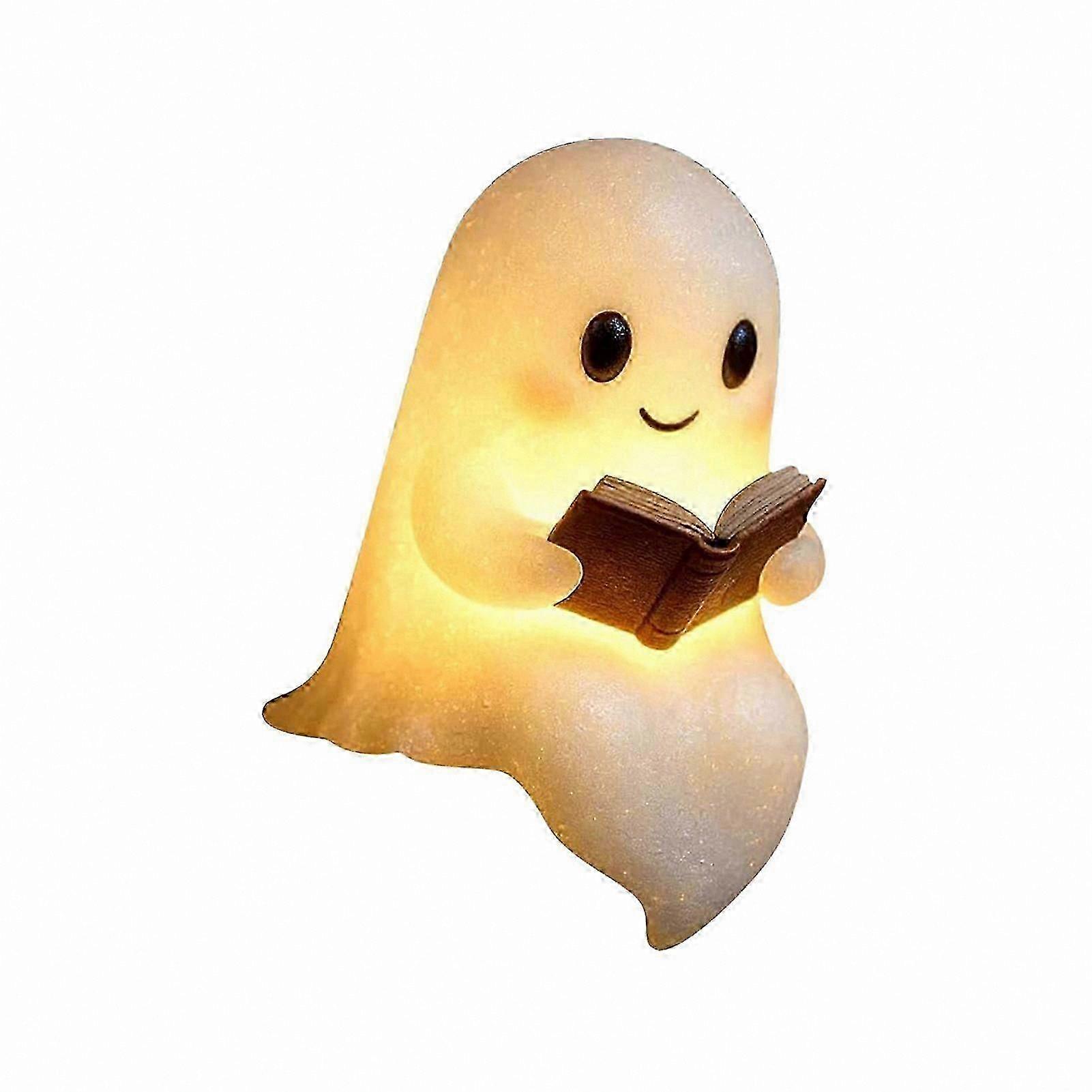 LED Night Light with 3D Ghost Design for Reading and Room Decor Warm Glow Effect