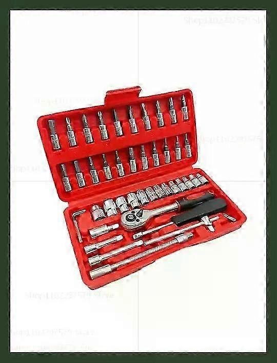 46pcs Socket Wrench Set Auto Repair Tool Kit Household DIY Ratchet Screwdriver Car Repair Hardware Toolbox