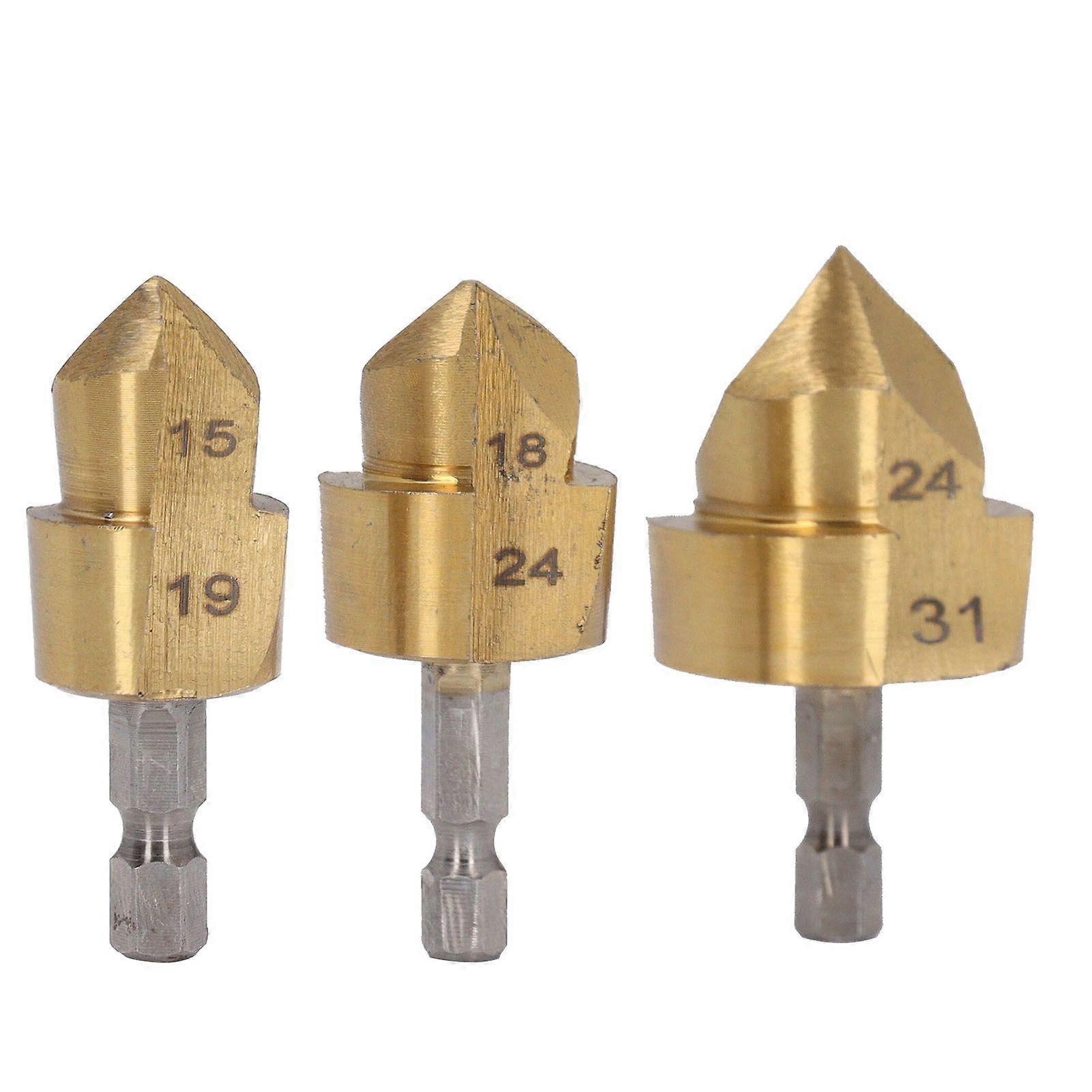 3 Pcs Set PPR Lifting Drill Bit 1/4 Inch Hex Shank Water Pipe Expansion Drill Puncher Hole Opener Expander