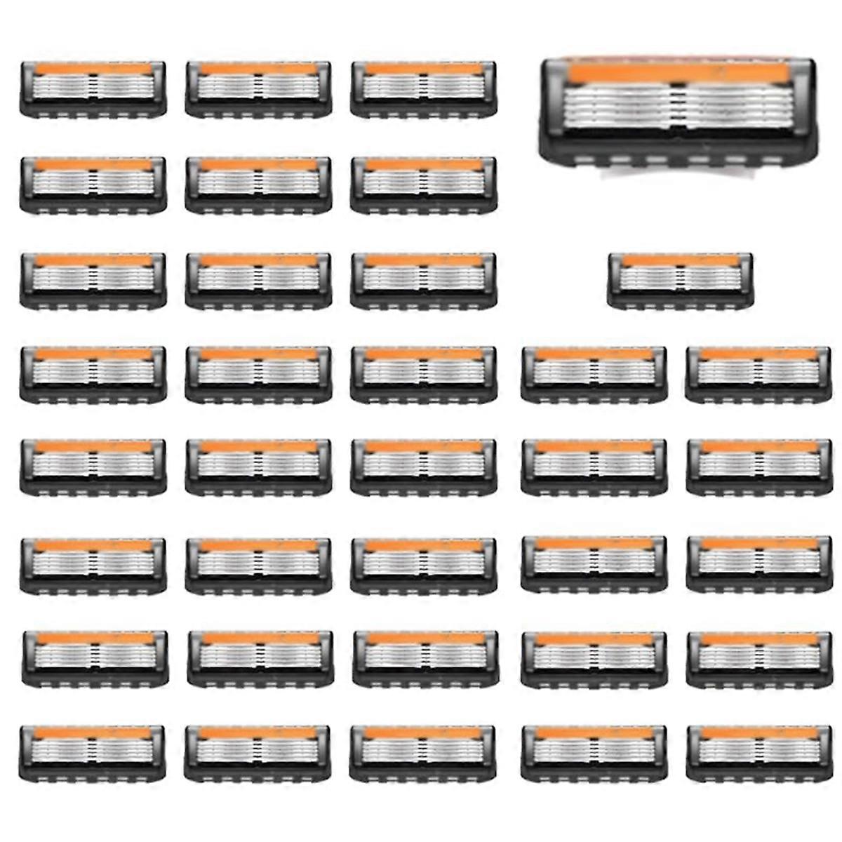 36Pcs Blades for Men - 5-Layer Stainless Steel Refills for -Fusion 5 Style Razors, Replacement Cart