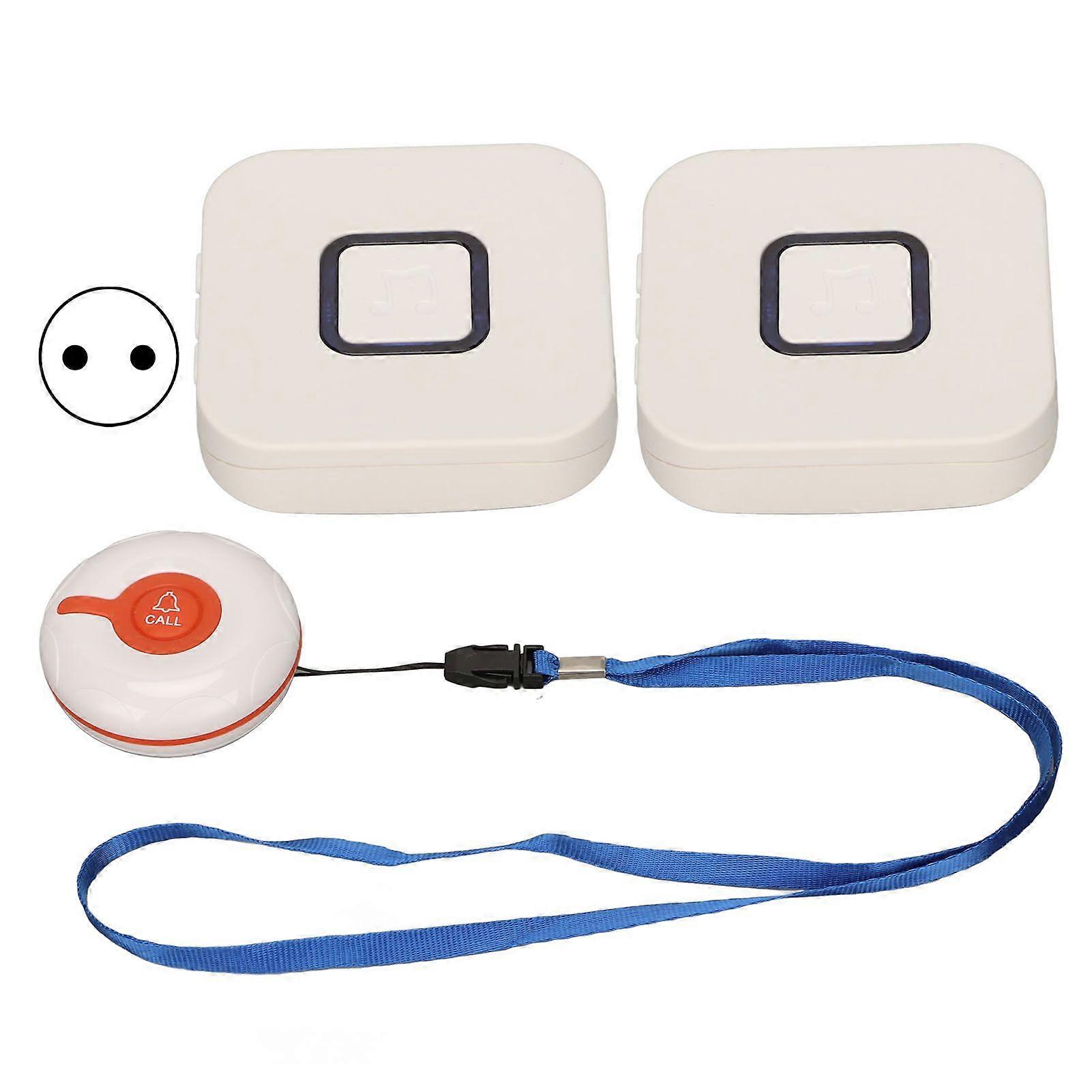 Wireless Caregiver Pager Long Distance Transmission Elderly Monitoring Call Button for Nurse Alert System 100240V EU Plug