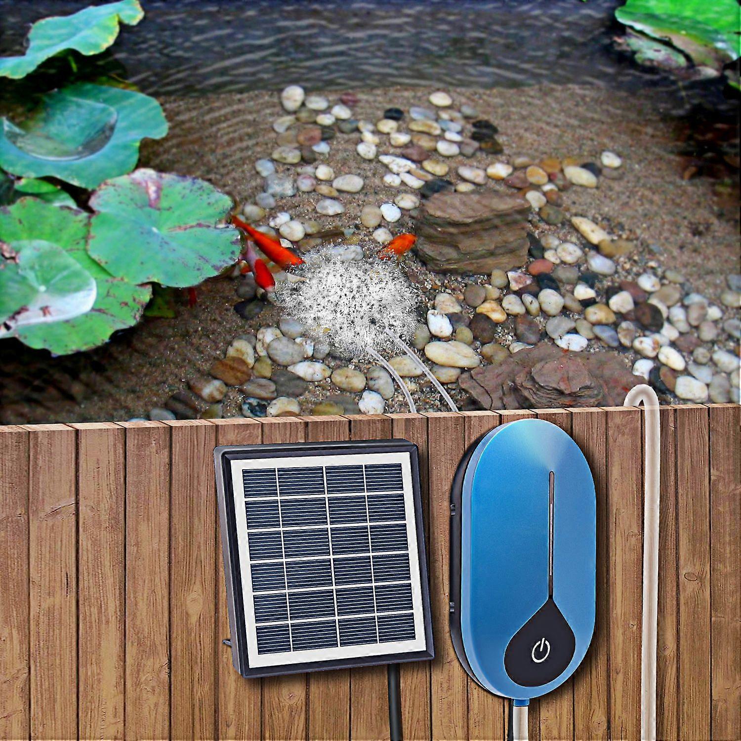 1.5W 3600mAH Solar Oxygen Pump Fish Tank Oxygenator Aquarium Oxygen Aerator Pond Aerator Air Pump Fishing Aerator Aquarium Airpump with Aquarium Oxyge