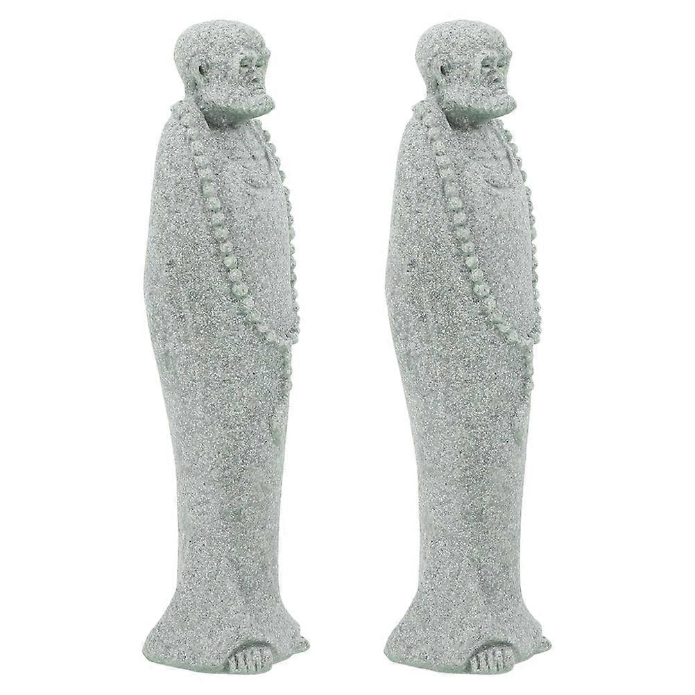 Buddha Statue Prop Sandstone Monk Sculpture for Home Display 4Pcs