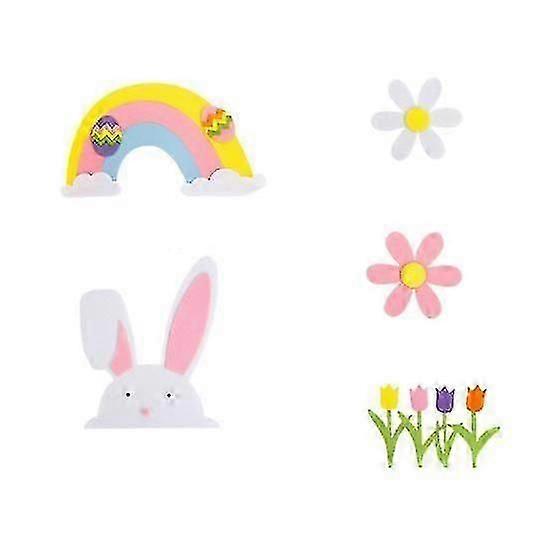 Easter Bunny Door Sticker Easy to Install Removable DIY Adorable Window Front Porch Door Decal Holiday Party Accessories