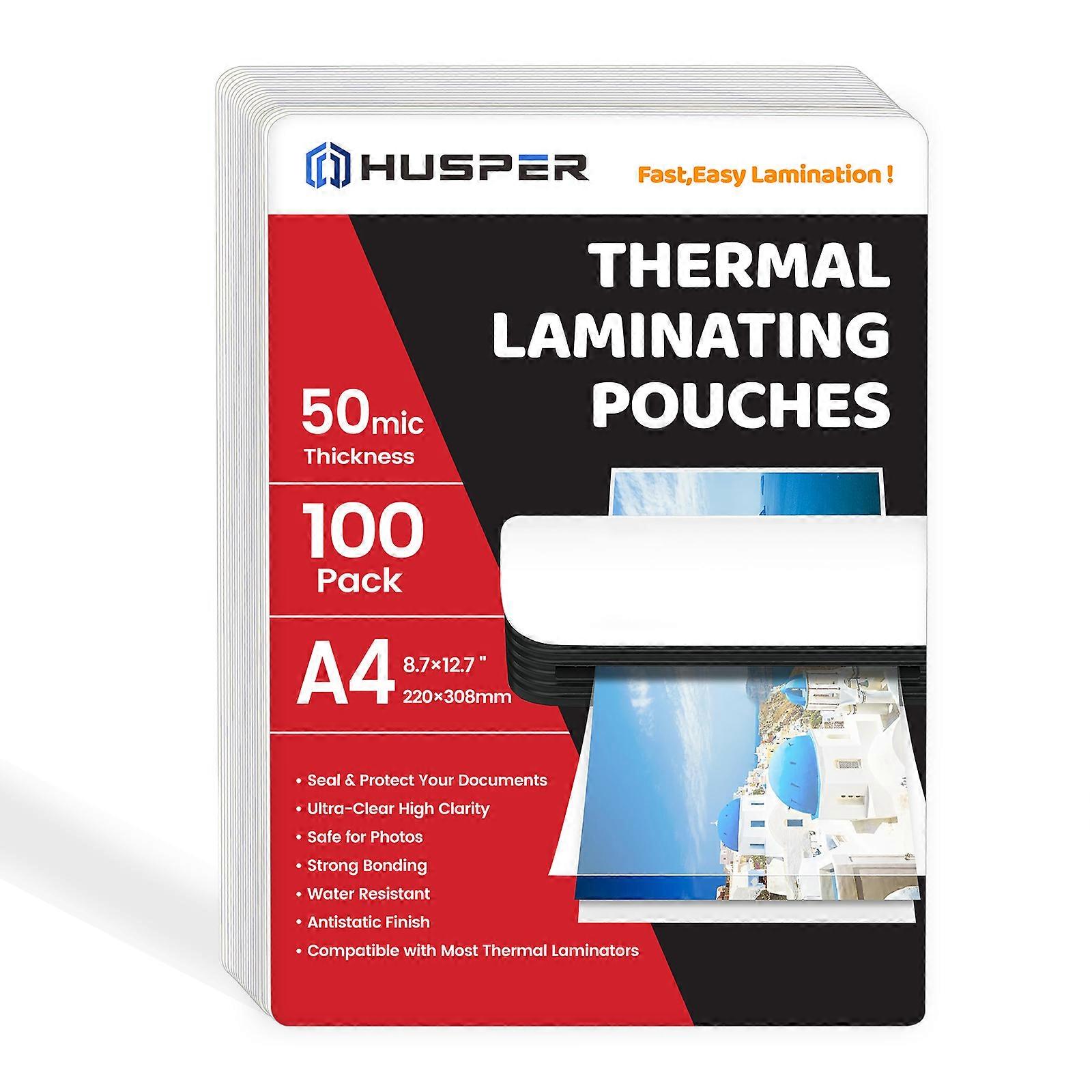 100 Pack A4 Thermal Laminating Sheets 50 Mic Clear round Corner Pouches 8.7x12.7 Inch Compatible with All Thermal Laminators