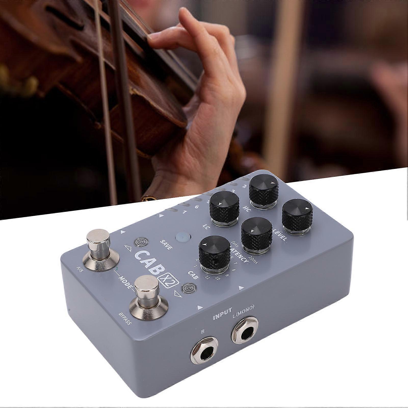 Stereo Cabinet Simulation Pedal IR Load 2048 Samples Gray Metal UK Plug