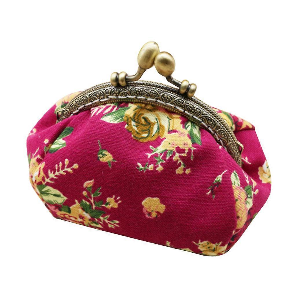 Classic Purse for Storage Use Featuring Flower Pattern Buckle Wallet