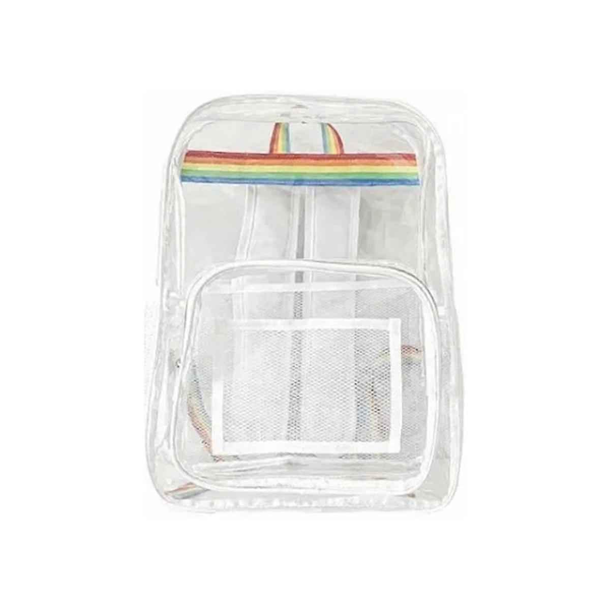 Two-Piece Suit Portable Multifunctional Bag Unisex Rainbow White