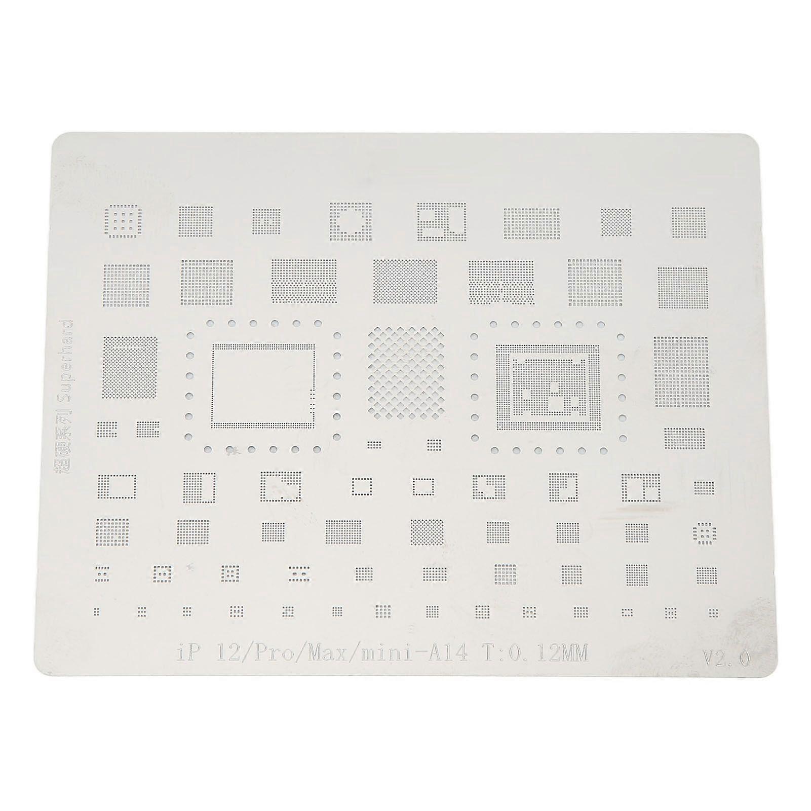 BGA Reballing Stencil Precise Positioning Stainless Steel Tin Planting Template for IOS 12 Series A14 CPU