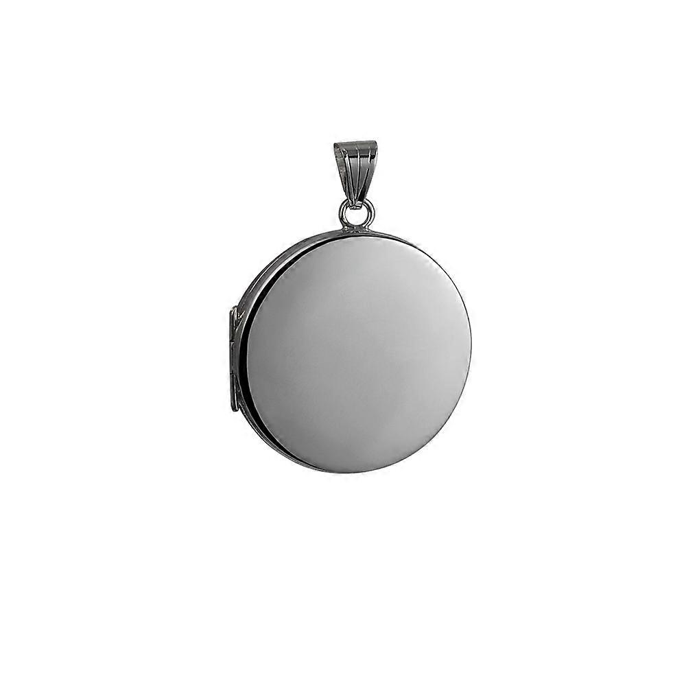 Silver 29mm flat round plain Locket