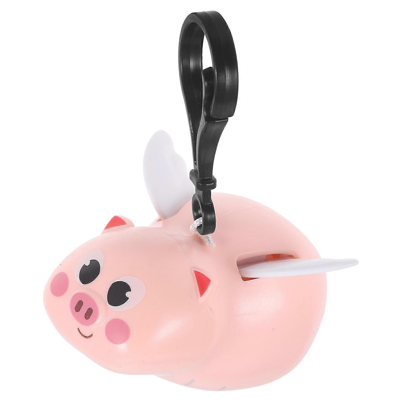 Plastic Wing Pig Keychain Decorative Bag Pendant with Pull String 4Pcs