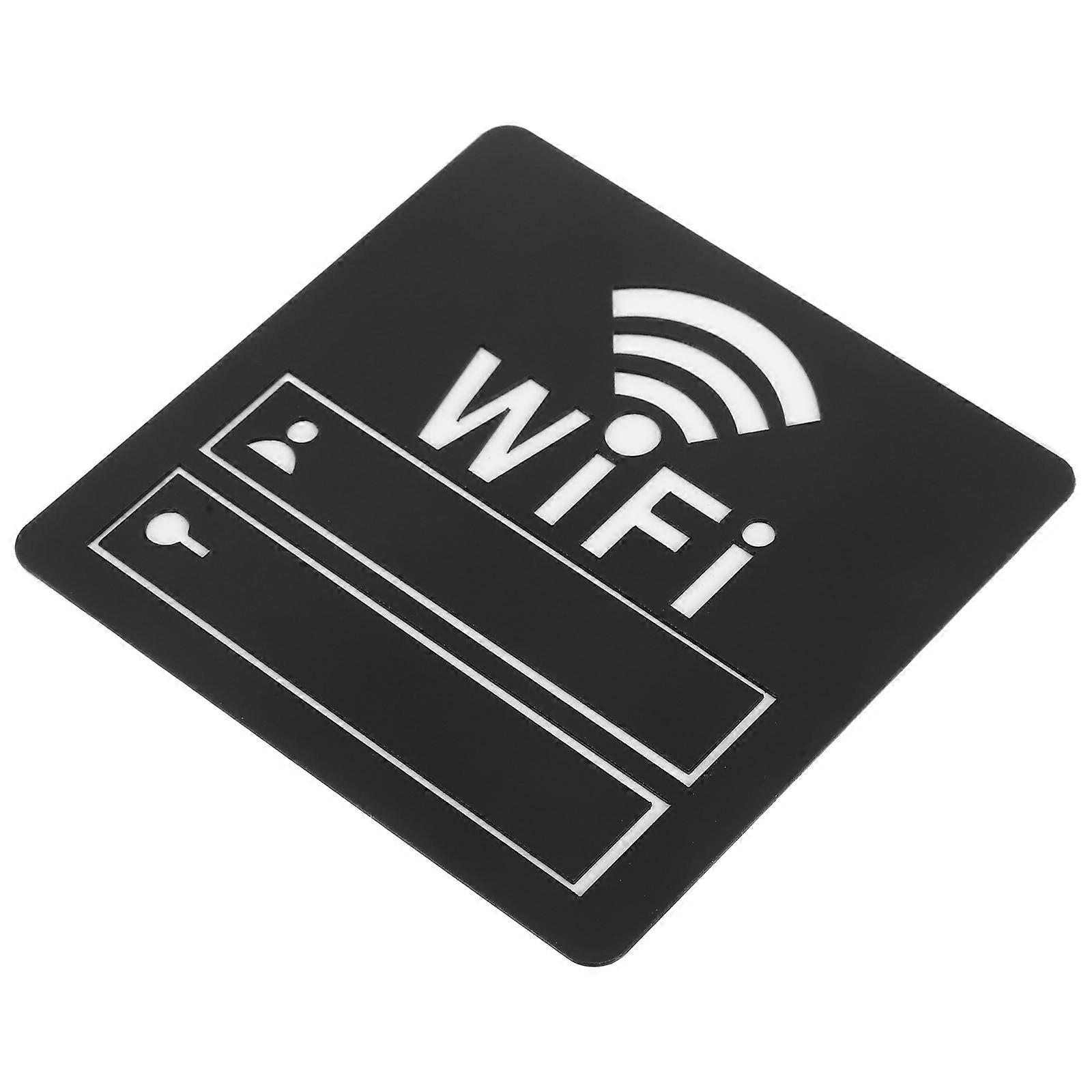 WiFi Password Sign Mirror Wall Sticker for Restaurant Acrylic 2Pcs Durable