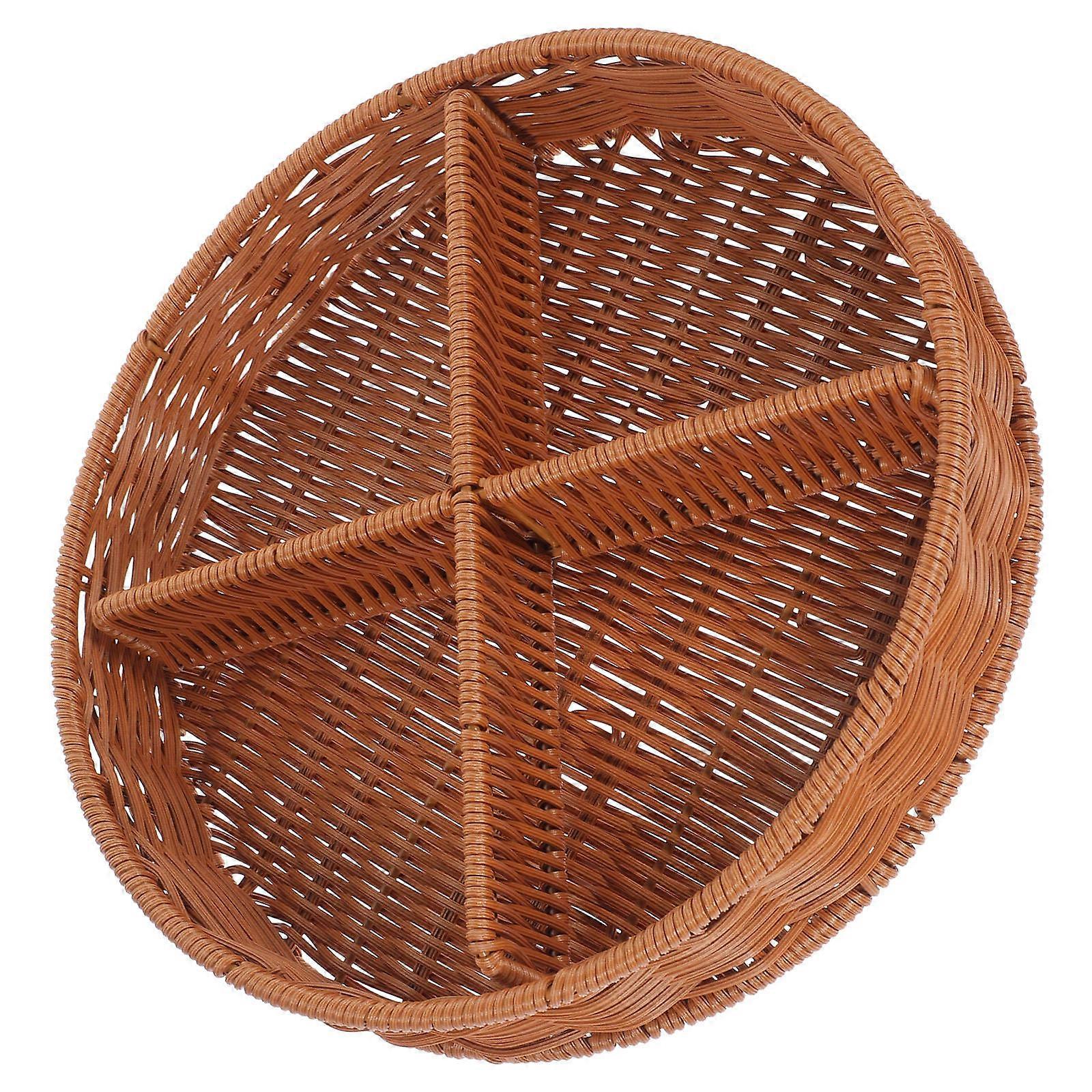 Round Woven Storage Basket for Storage 4Pcs Fruit Basket Organizer