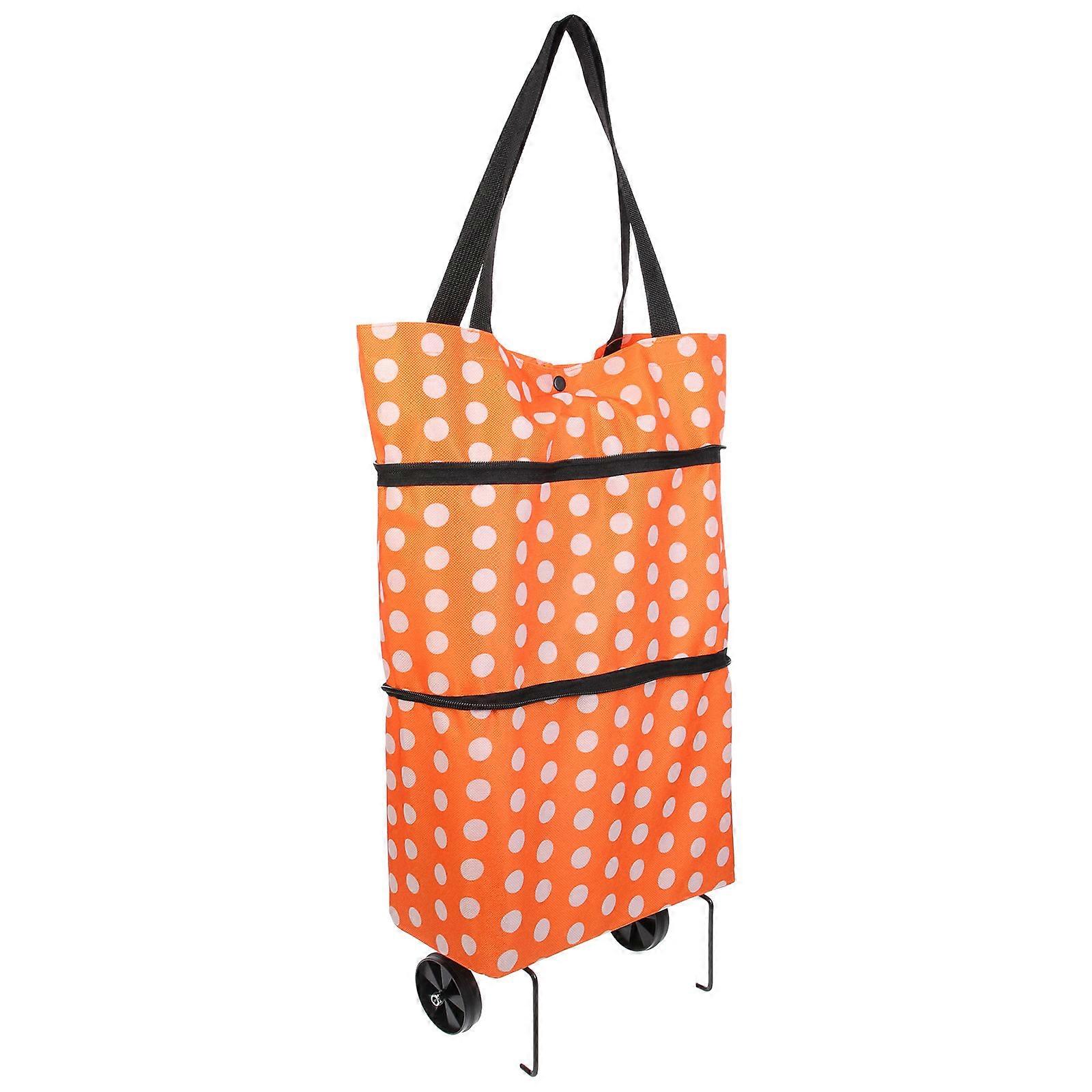 Reusable Shopping Bag With Wheel Design For Hiking And Camping 35X16X4CM Multi-Purpose Use 5Pcs