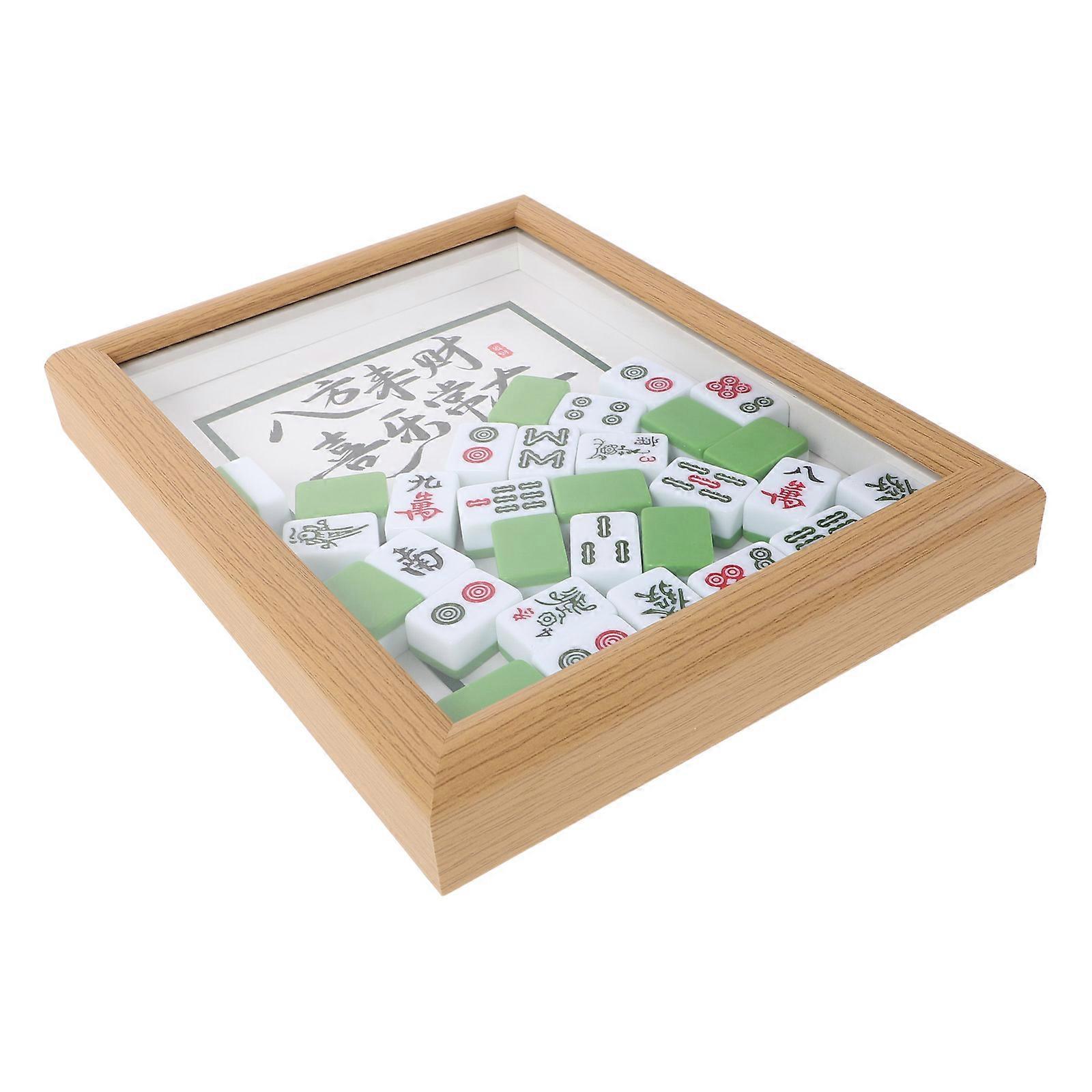 Mahjong Tile Photo Frame Creative Wooden Display Case for Decor Tabletop