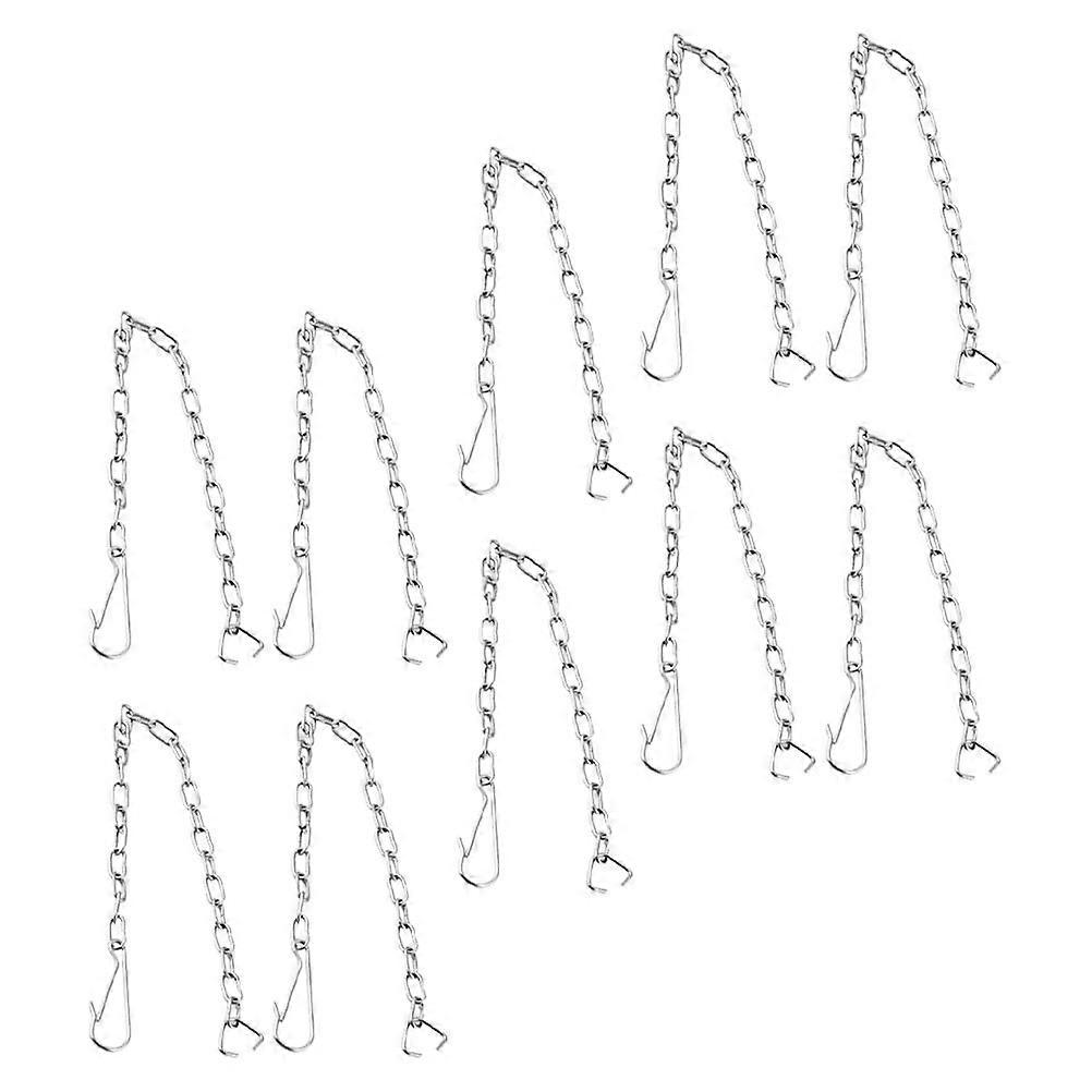 Toilet Maintenance Connect Flapper Replacement for Flush Handle 10Pcs Made of Silver Stainless Steel