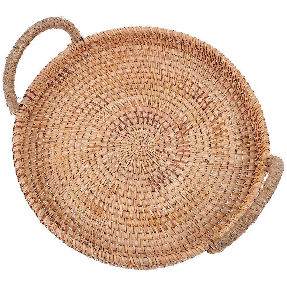 Rattan Tray Small Basket Fruit Tray for Storage Use with Handle