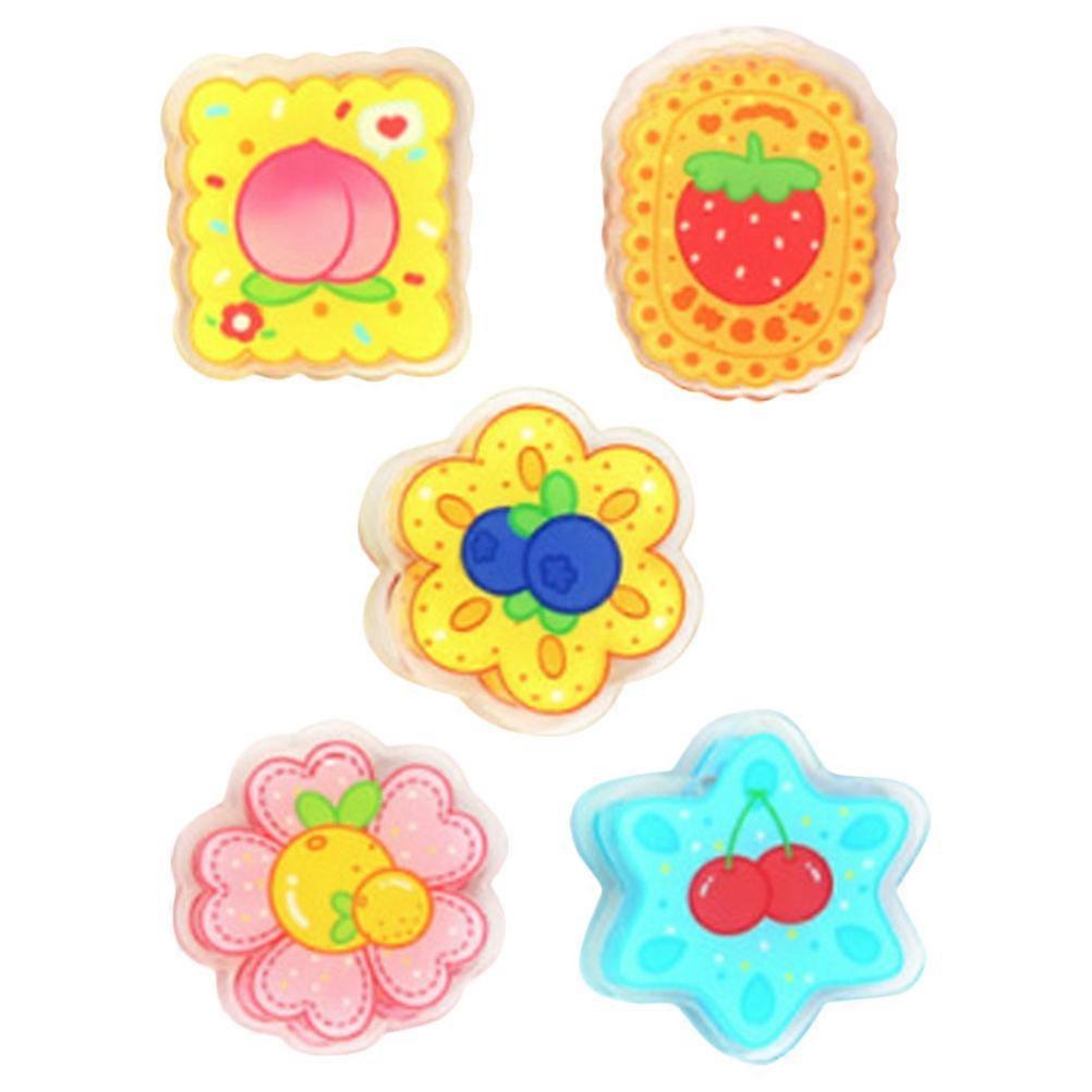 Cute Cartoon Acrylic Bookmarks Double-Sided Design Clipping Document Sorting 5Pcs