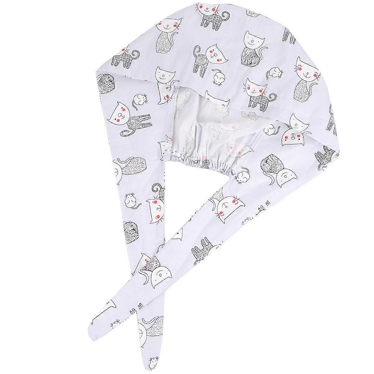 Working Hat Printed Kitchen Cap for Wearing 3Pcs Dust Proof Head Protector