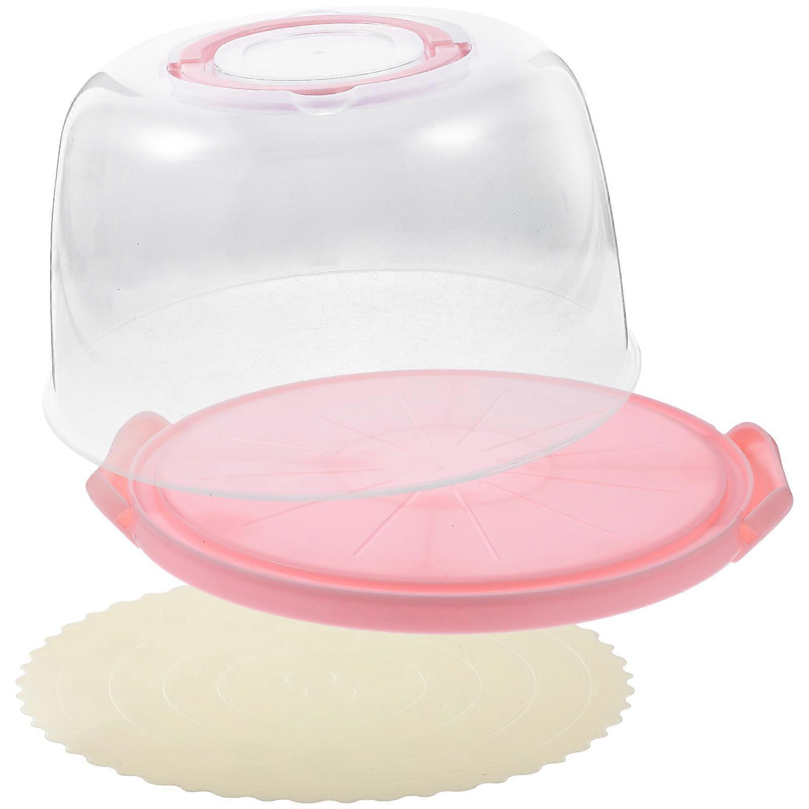 Cake Container Keep Fresh for Storage Use 1Pcs Pink Plastic Storage Box