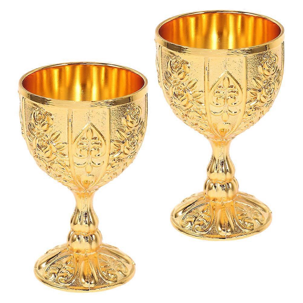 Vintage Chalice Goblet Metal Wine Cup For Parties And Home Decor Elegant Design 6Pcs