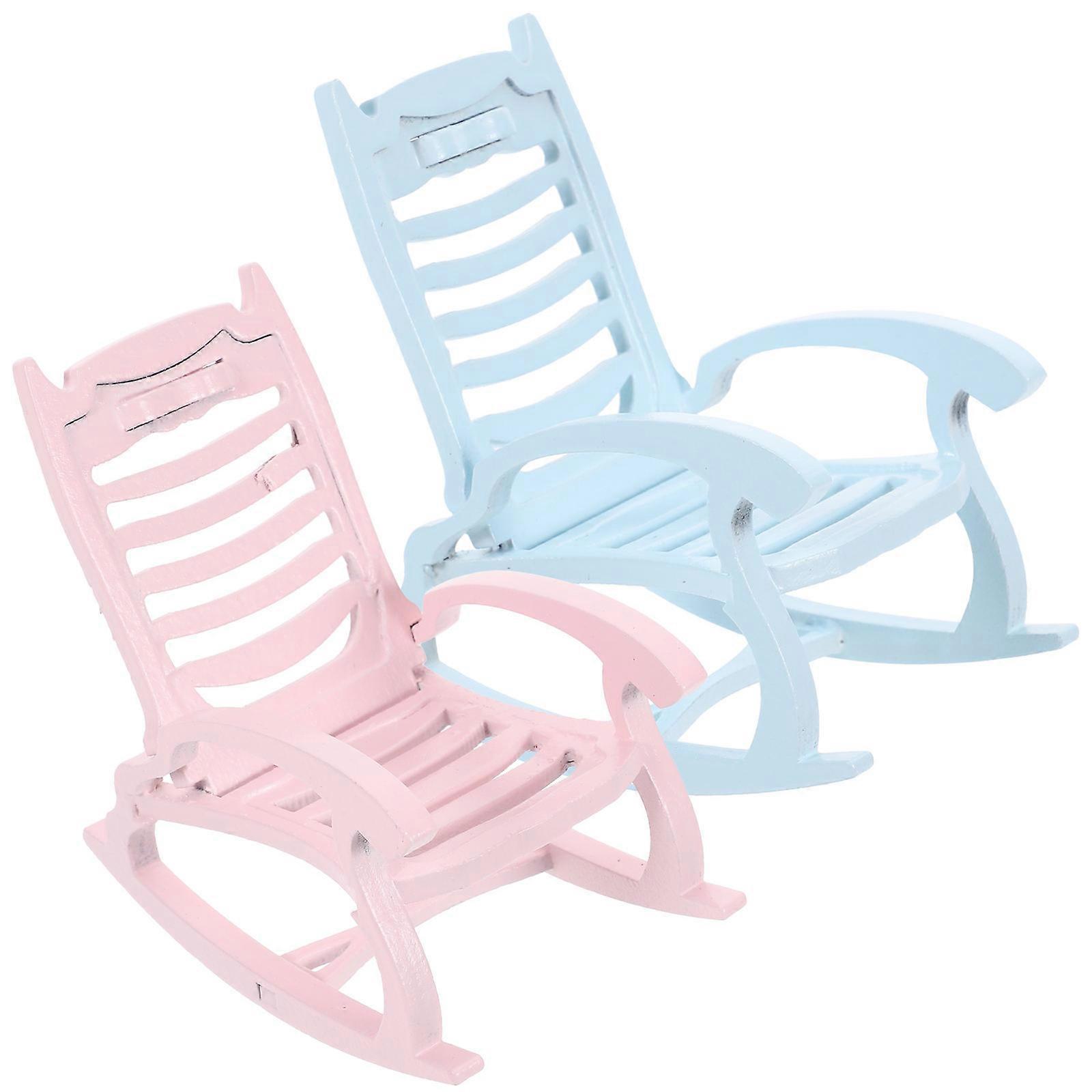 Miniature Rocking Chair Models Perfect For Home Decor Miniature Scene Assorted Color 8Pcs