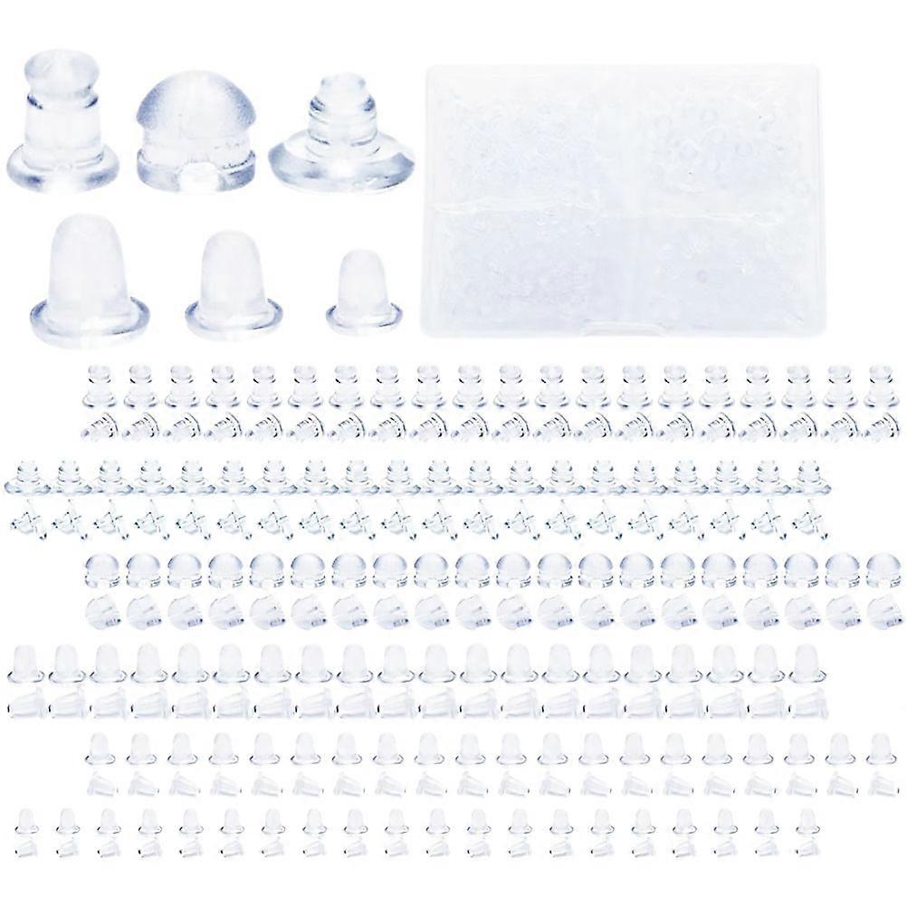 Silicone Earring Backs for Secure Hold Replacement 1800Pcs Transparent
