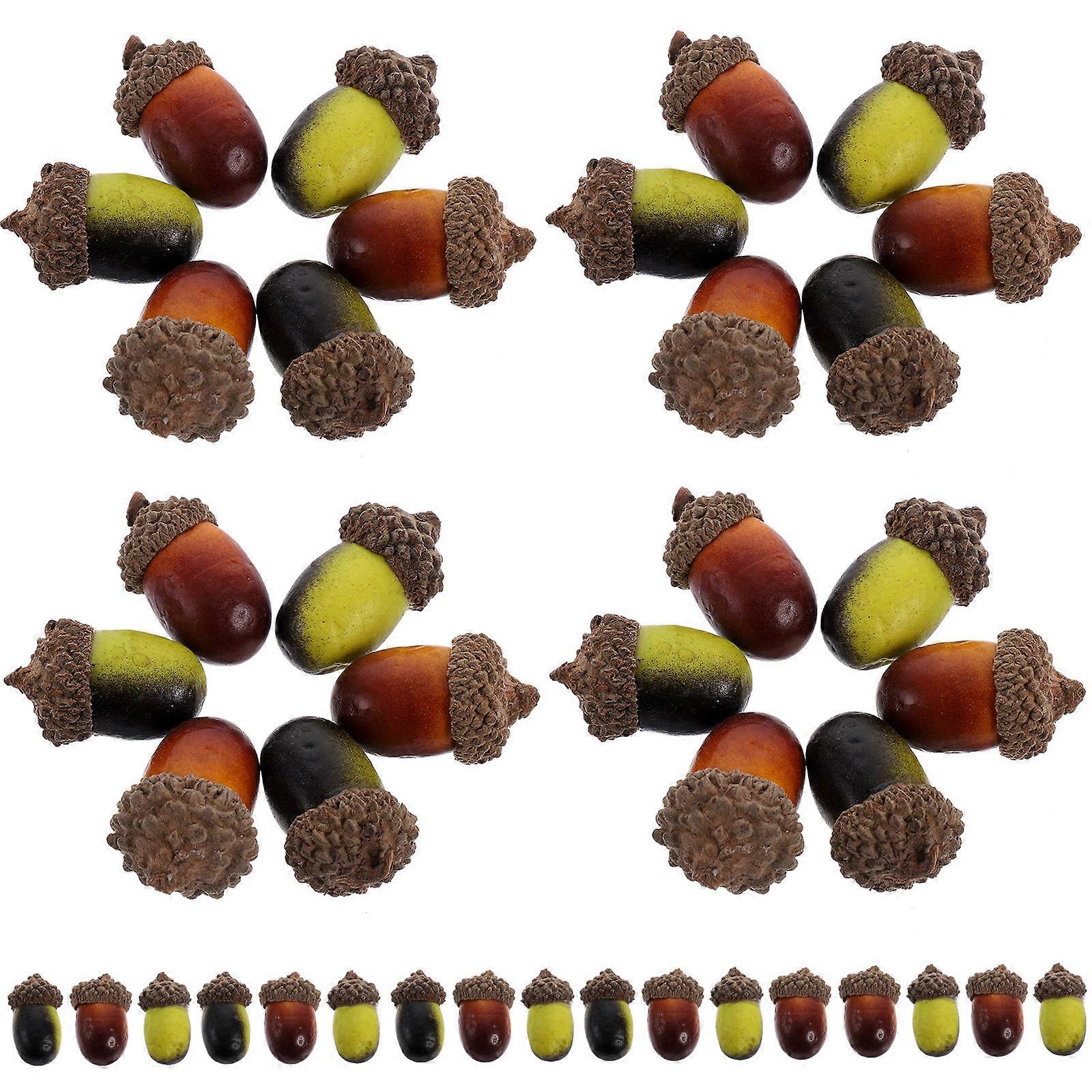 500 Pcs Lifelike Simulation Acorn Props Autumn Thanksgiving Table Decoration Assorted Office Decor