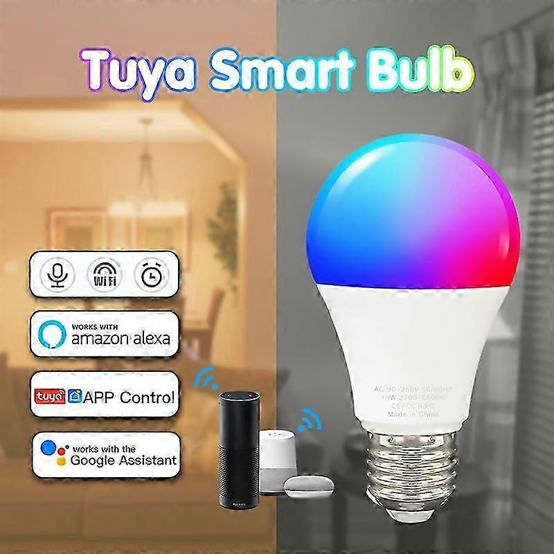 1-4Pack Smart Light Bulbs Work with Alexa  Google HomeWiFi E27 Led Light Bulb E27