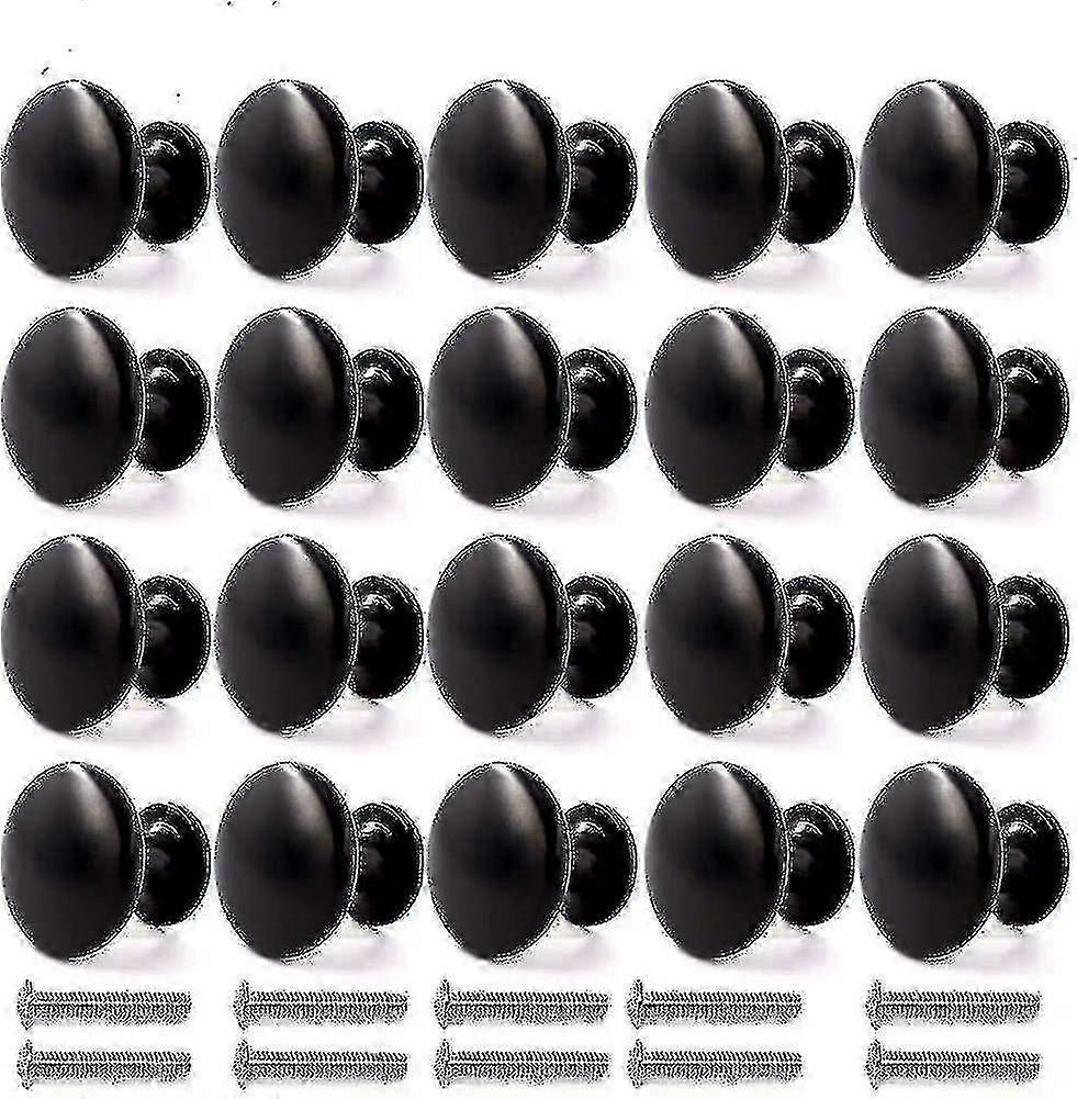 20pcs Door Knobs Drawer Knobs 30mm Vintage Handles Furniture Cabinet Knobs (black)