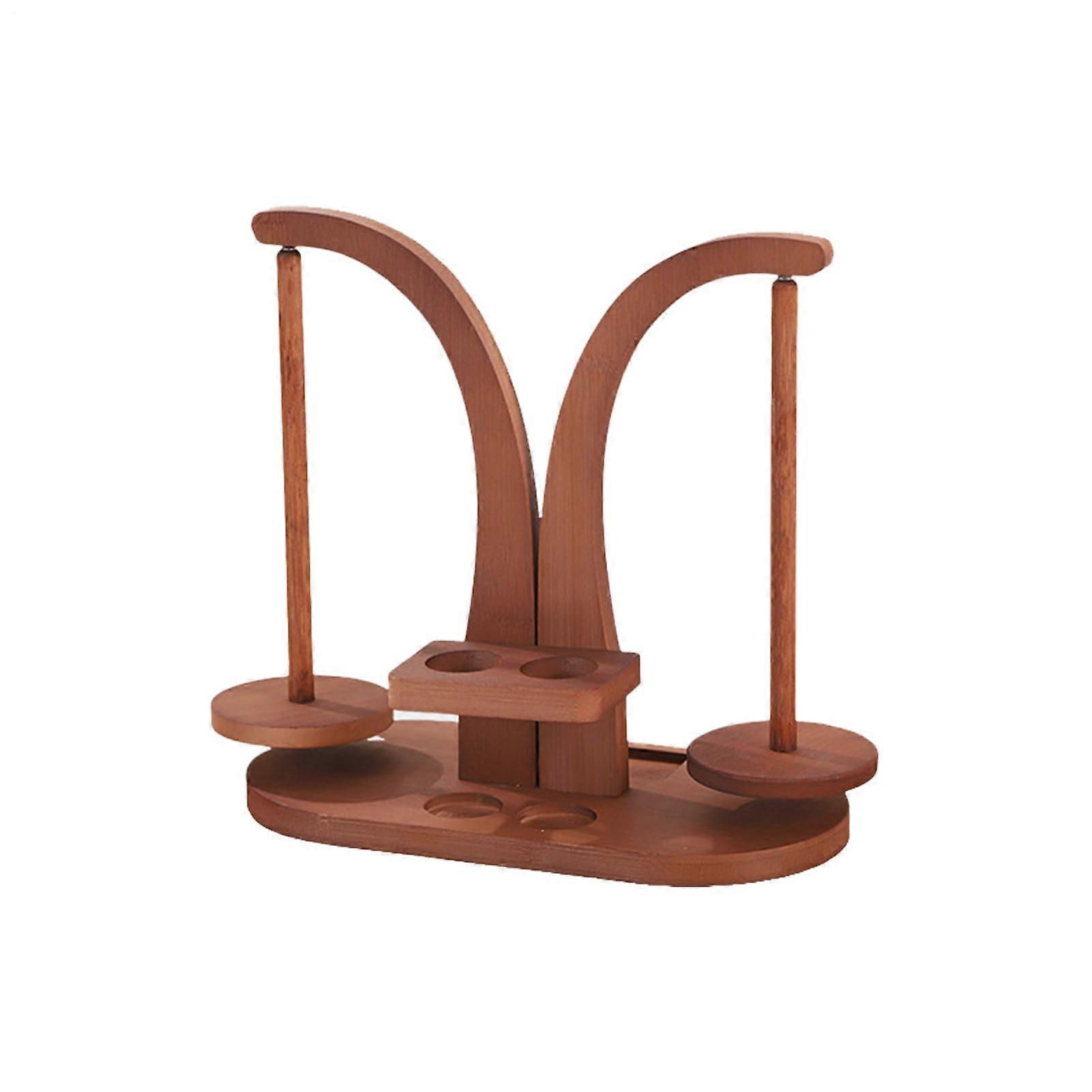 Yarn Roller Magnetic Wool Winder Rotating Crochet Tool Double Spindle Roller For Home Braiding Crocheting Handwork Brown