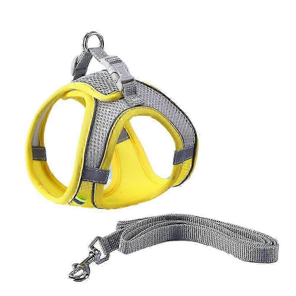 2025 Breathable Puppy Mesh Harness With Leash Pet Adjustable Reflective Vest
