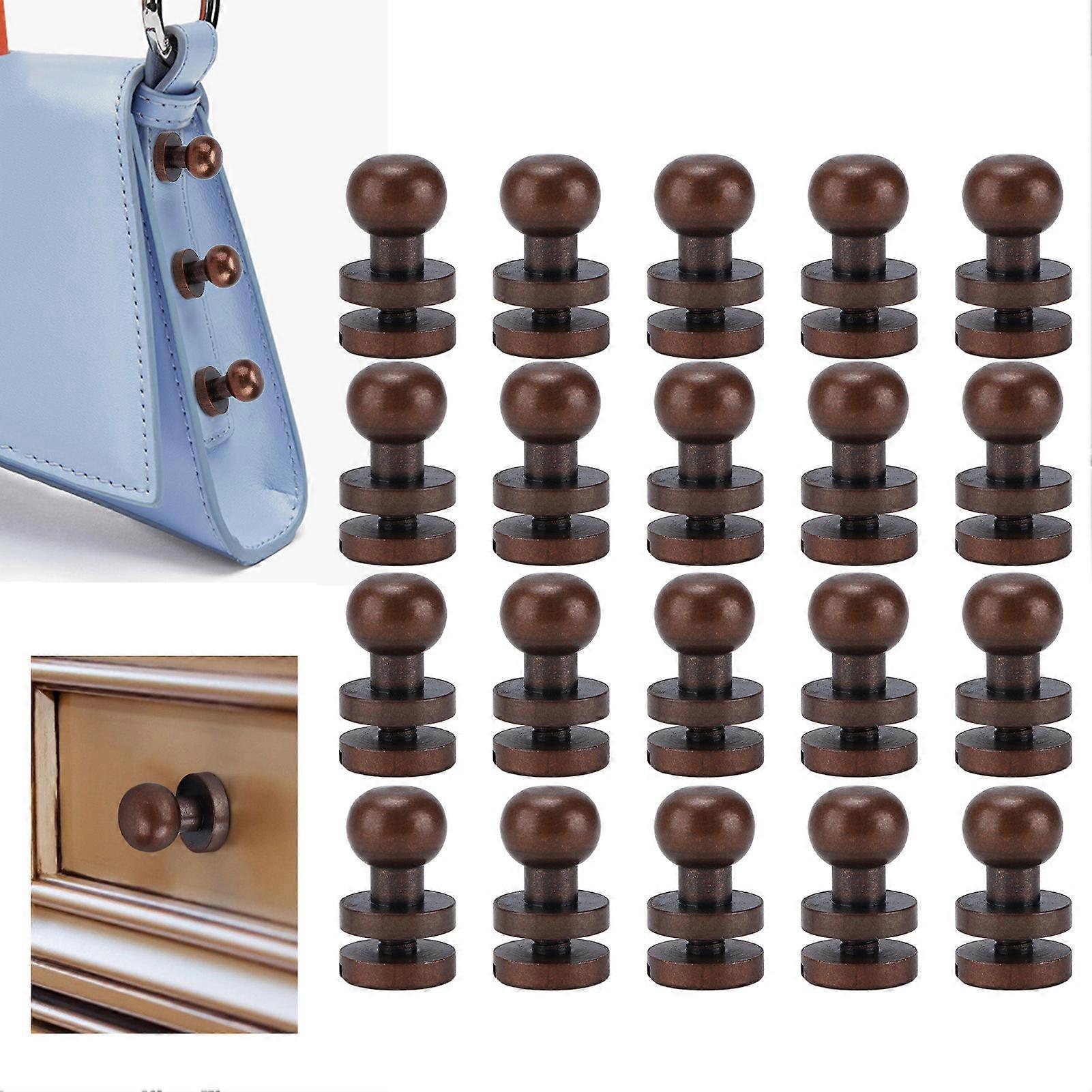 Monk Rivets Red Bronze Round Head Stud Screws 10x8mm 20 Sets