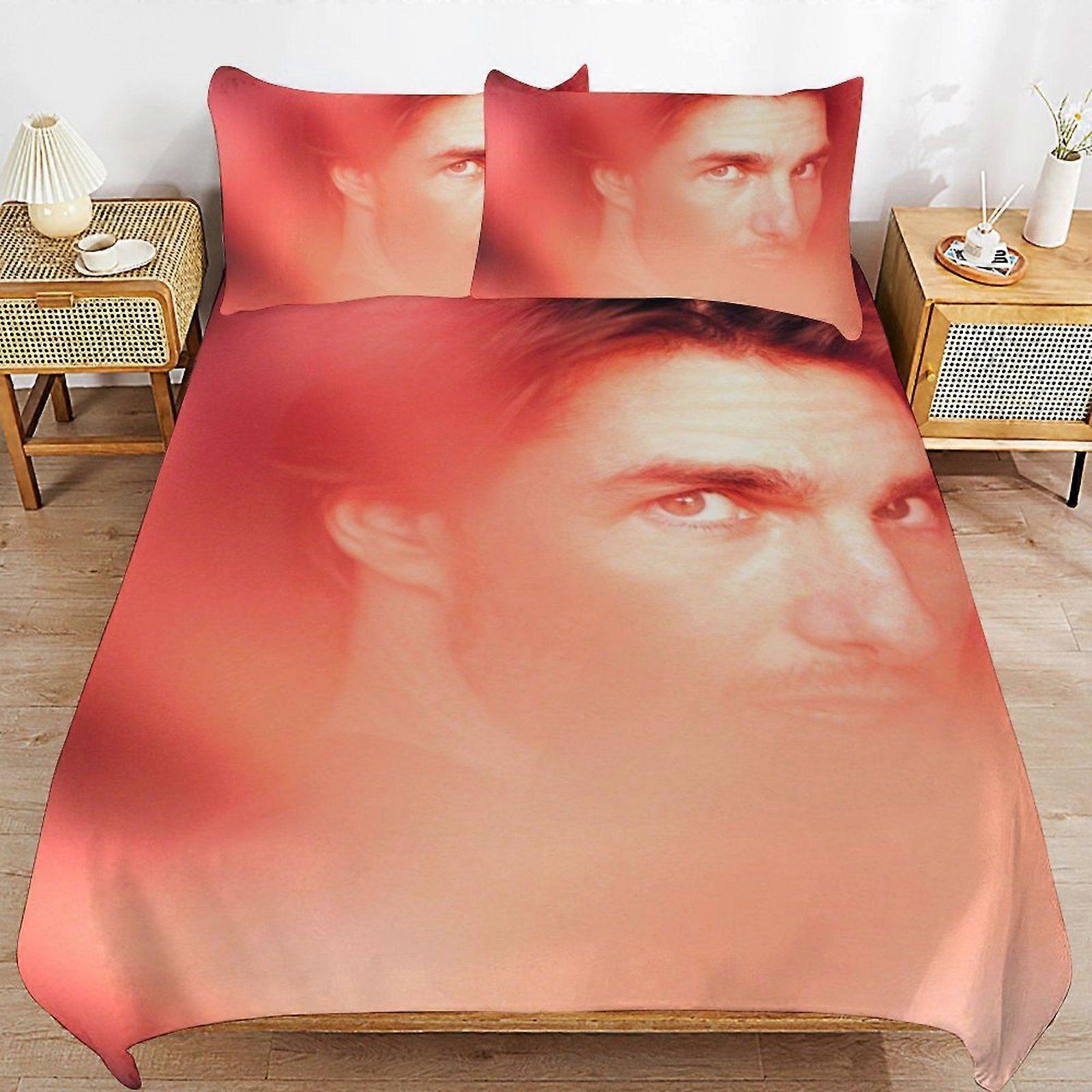 e517 Tom Cruise Conjunto de capa de edredom com acabamento em zíper seguro e tecido confortável de alta resistência, ideal para dormir d517