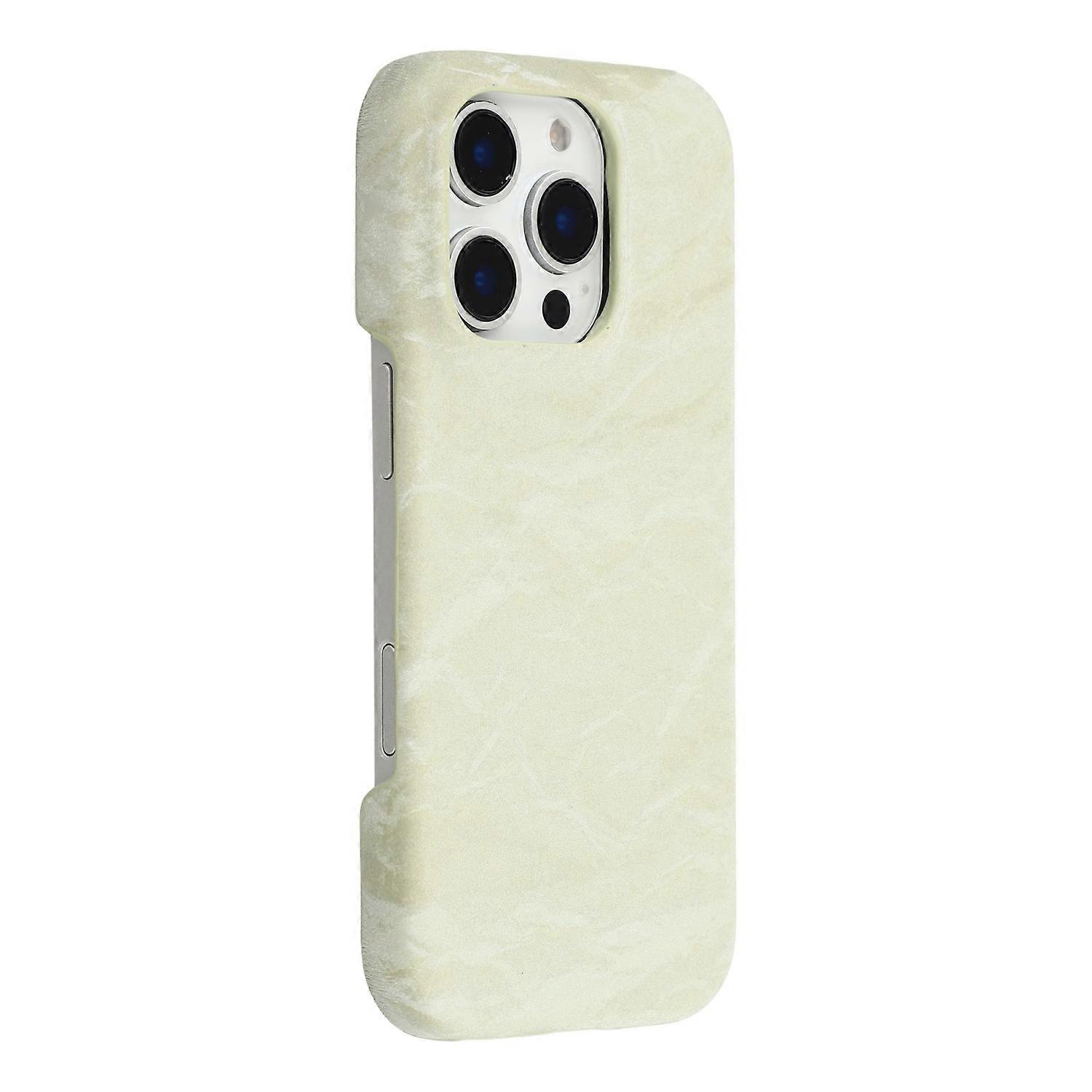 Coque iPhone 16 Pro en cuir texturé velours + coque arrière PC