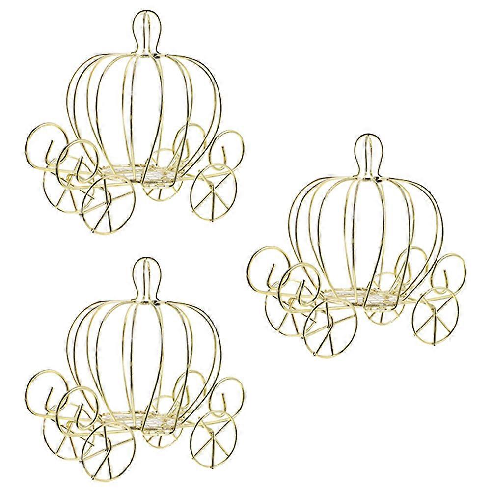 Golden Candy Box Pumpkin Carriage for Storage Use 6Pcs