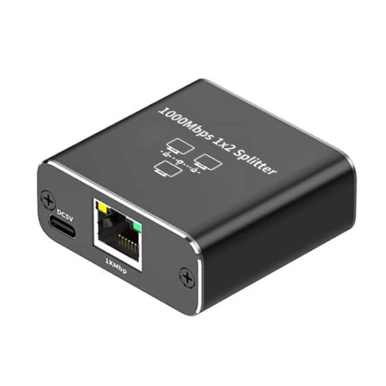 Gigabit Ethernet Splitter 1 in 2 Out, 1000Mbps- LAN/Internet Cable - Cat5/6/7 Splitte, RJ45 Network Extension