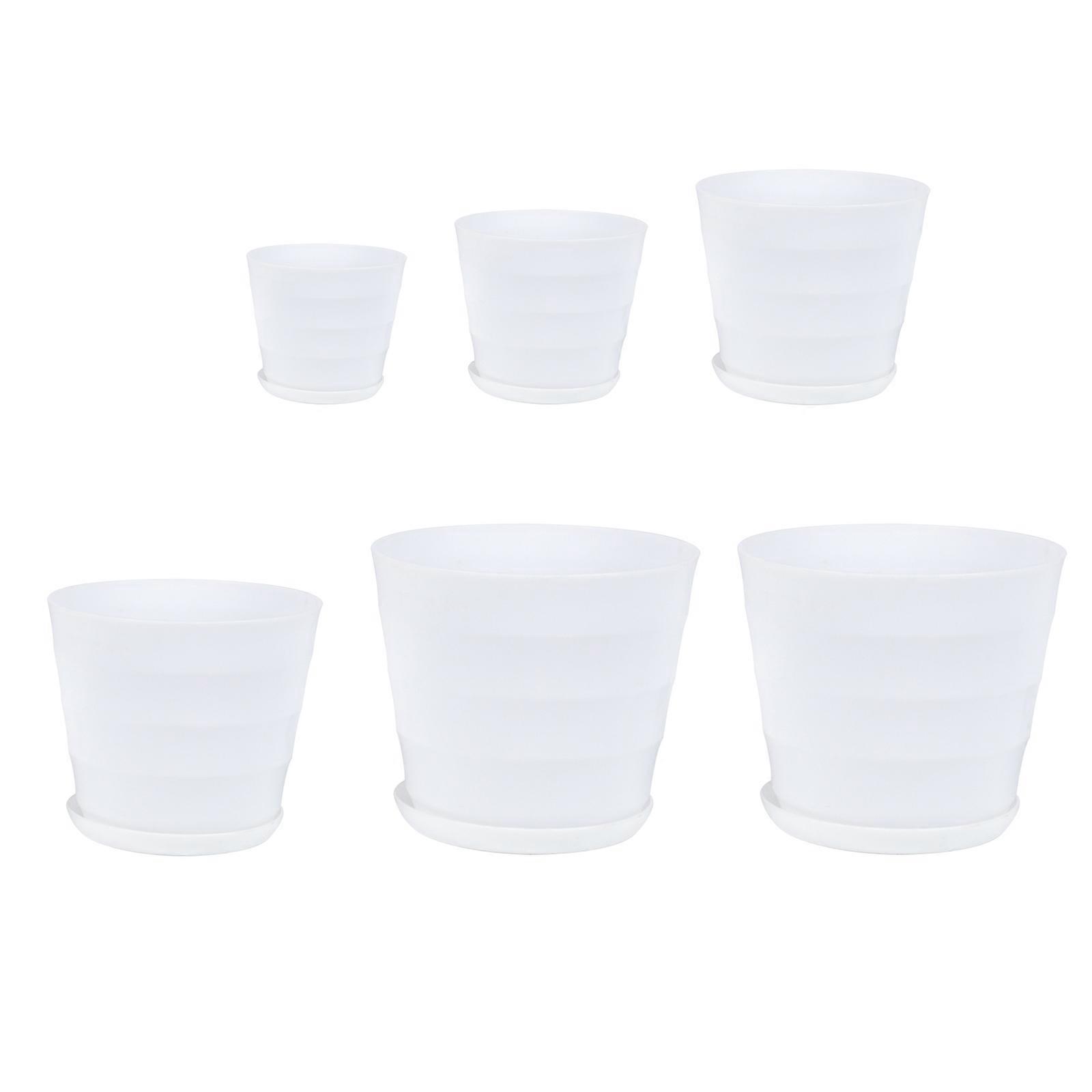 Household Plastic Flower Pot Round Planter with Tray 18Sets