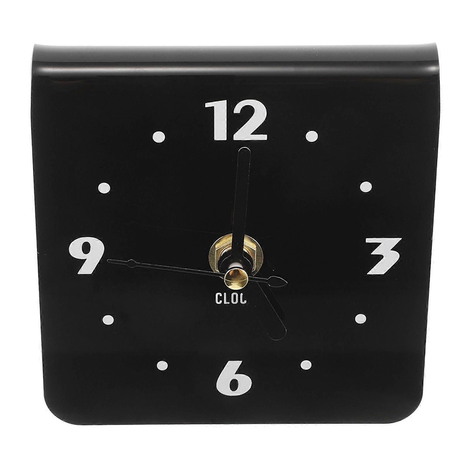 Black Acrylic Silent Table Clock for Bedroom Use 3Pcs Set
