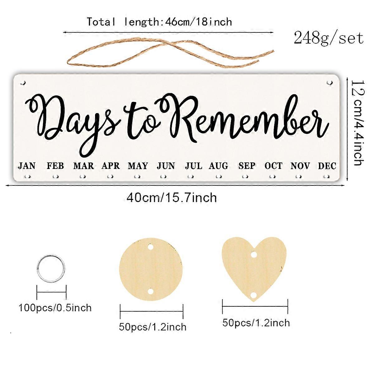 2Pcs Wooden Date Display Calendar Adornment Reminders For Home And Office Approx 40X12X4.4 Cm Perfect For Gifting