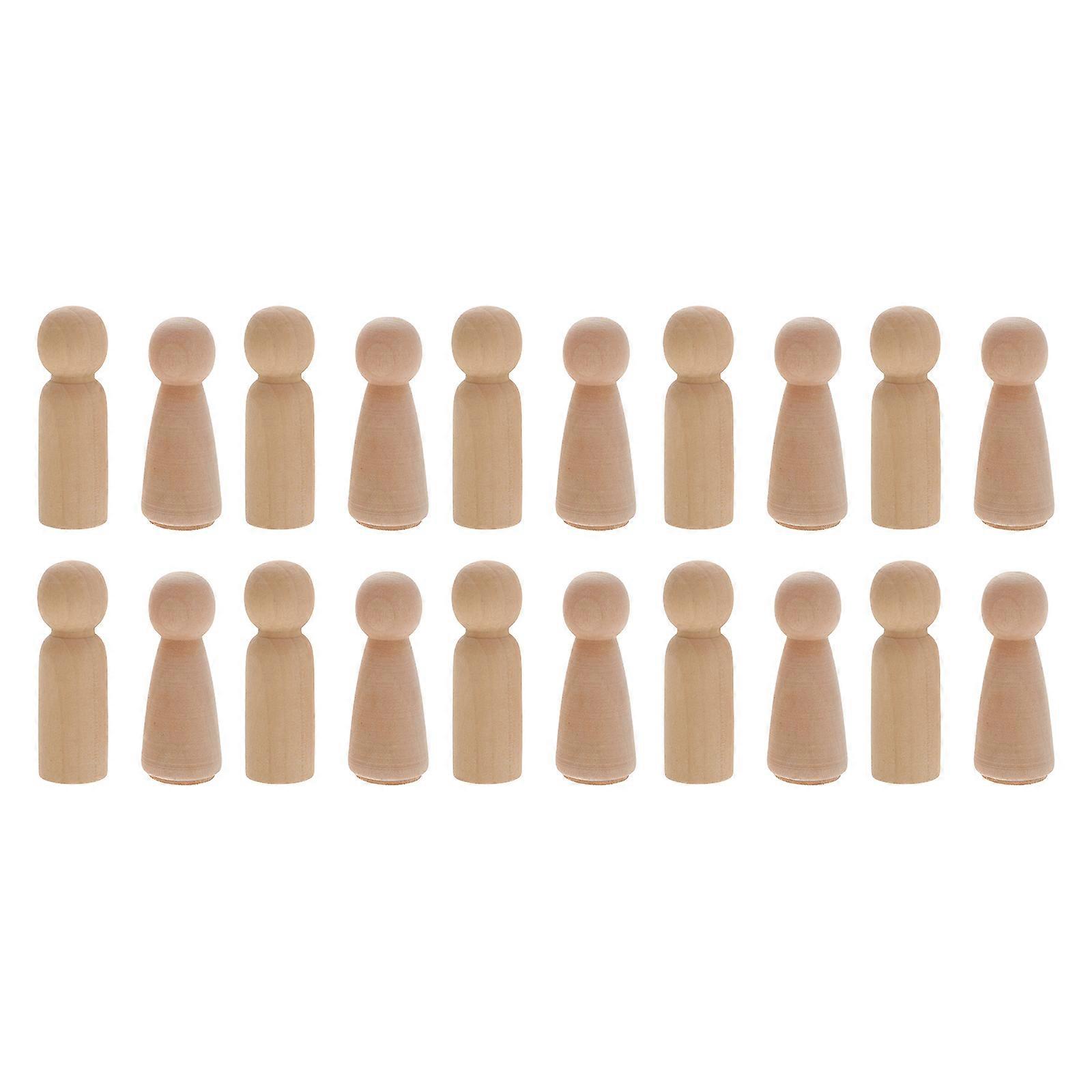 Blank Wood Peg Doll DIY Project for 2Sets of Wooden Crafts
