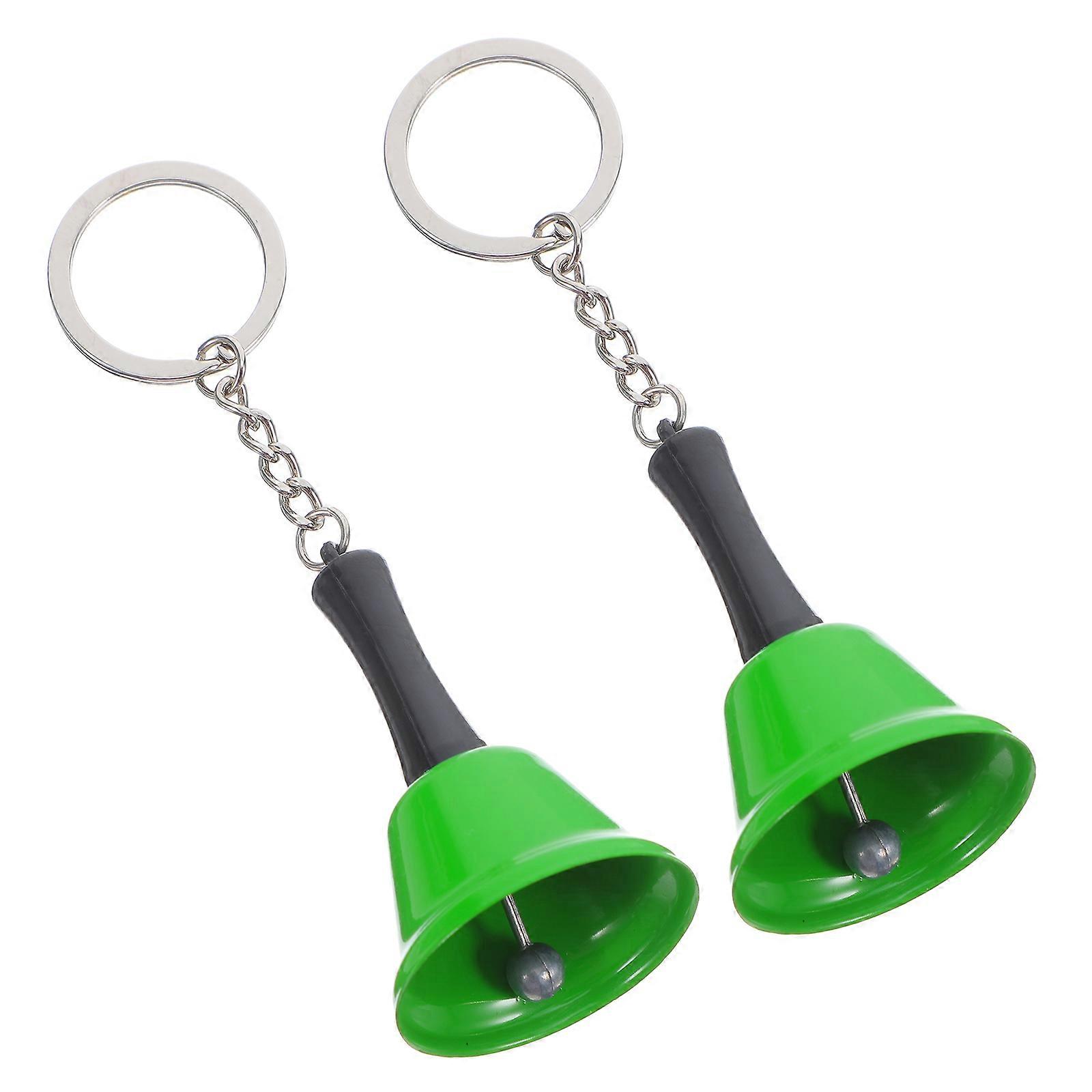 Green Metal Bells Keychain for Restaurant Call Bell 4Pcs Set