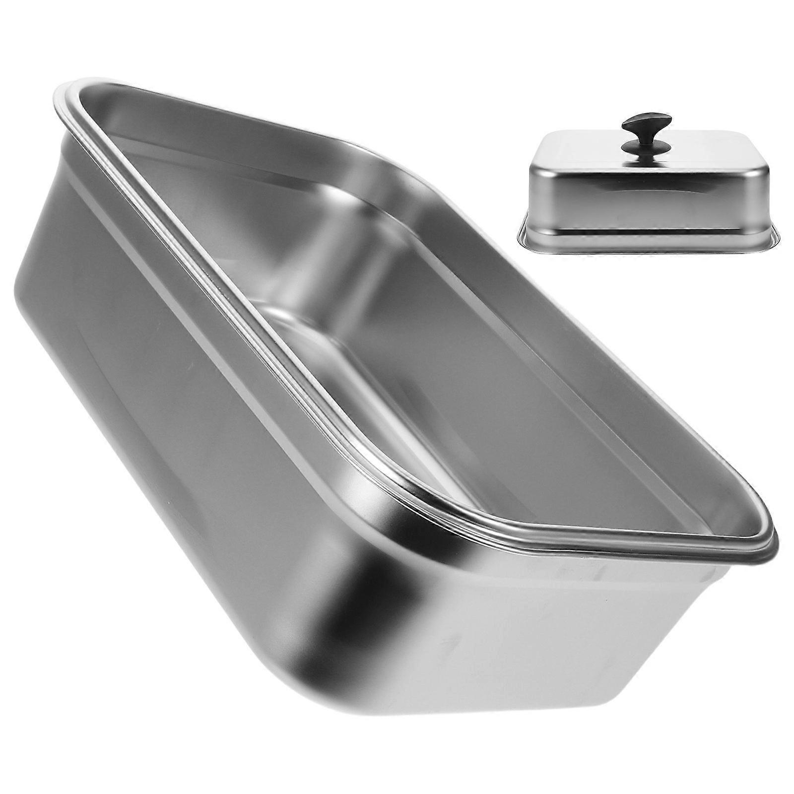 Silver Stainless Steel Rectangular Basting Cover for Cooking 2Pcs Grill Lid