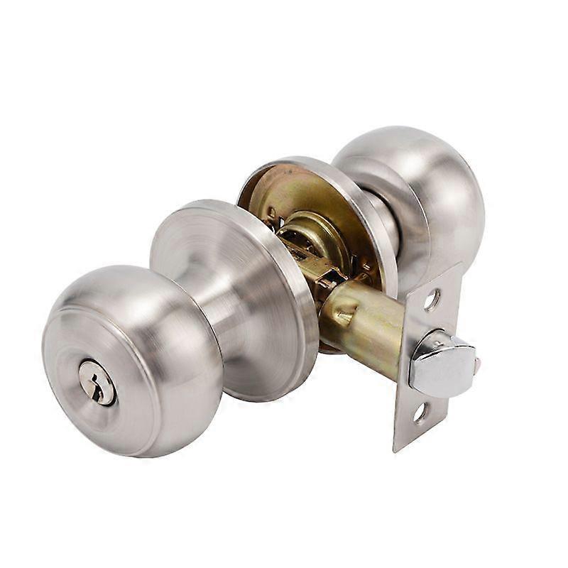 Entry Door Lock Set with Key, Solid Stainless Steel Silver
